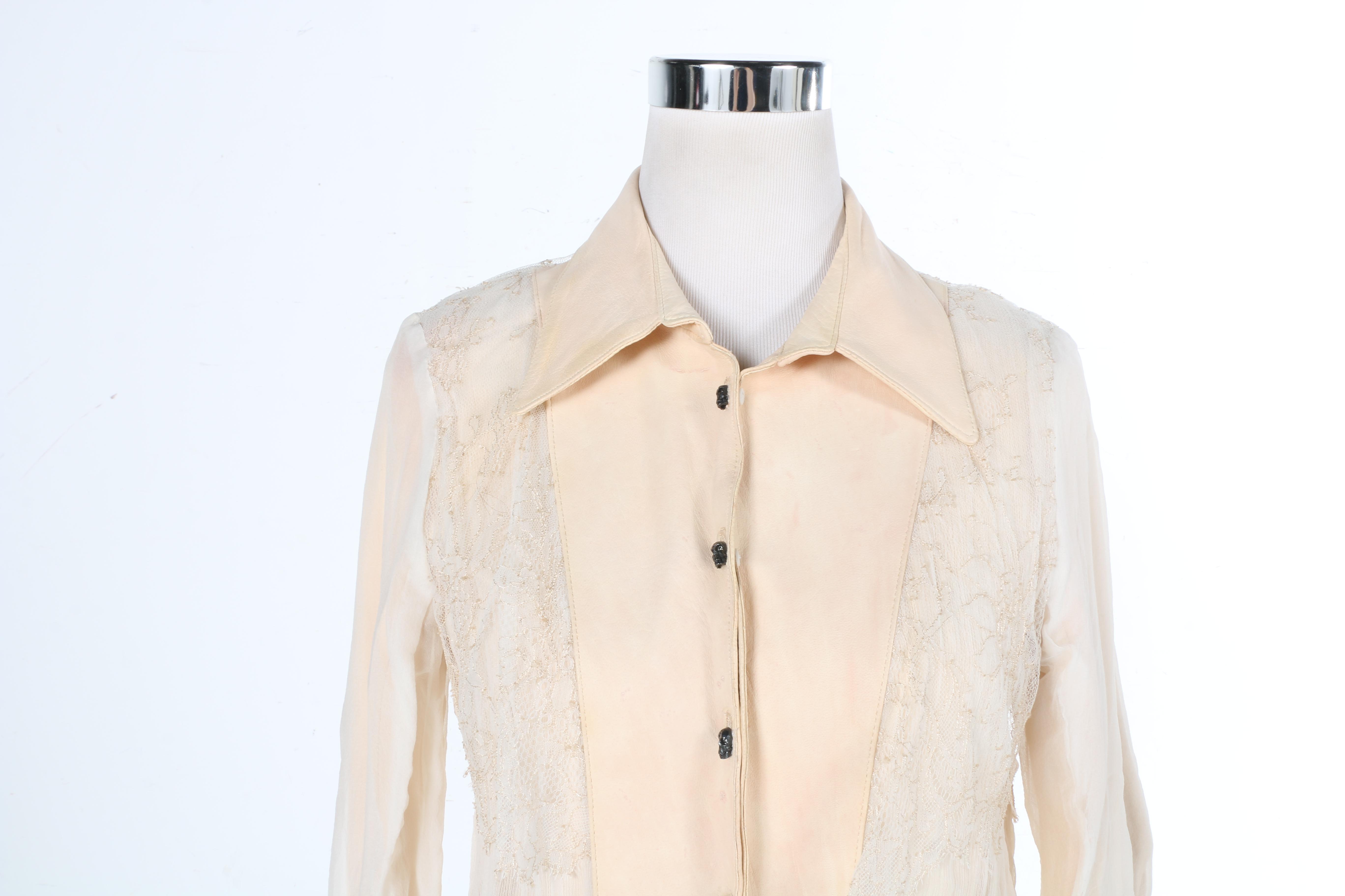 Dusty Rose Leather and Lace Reversible Jacket