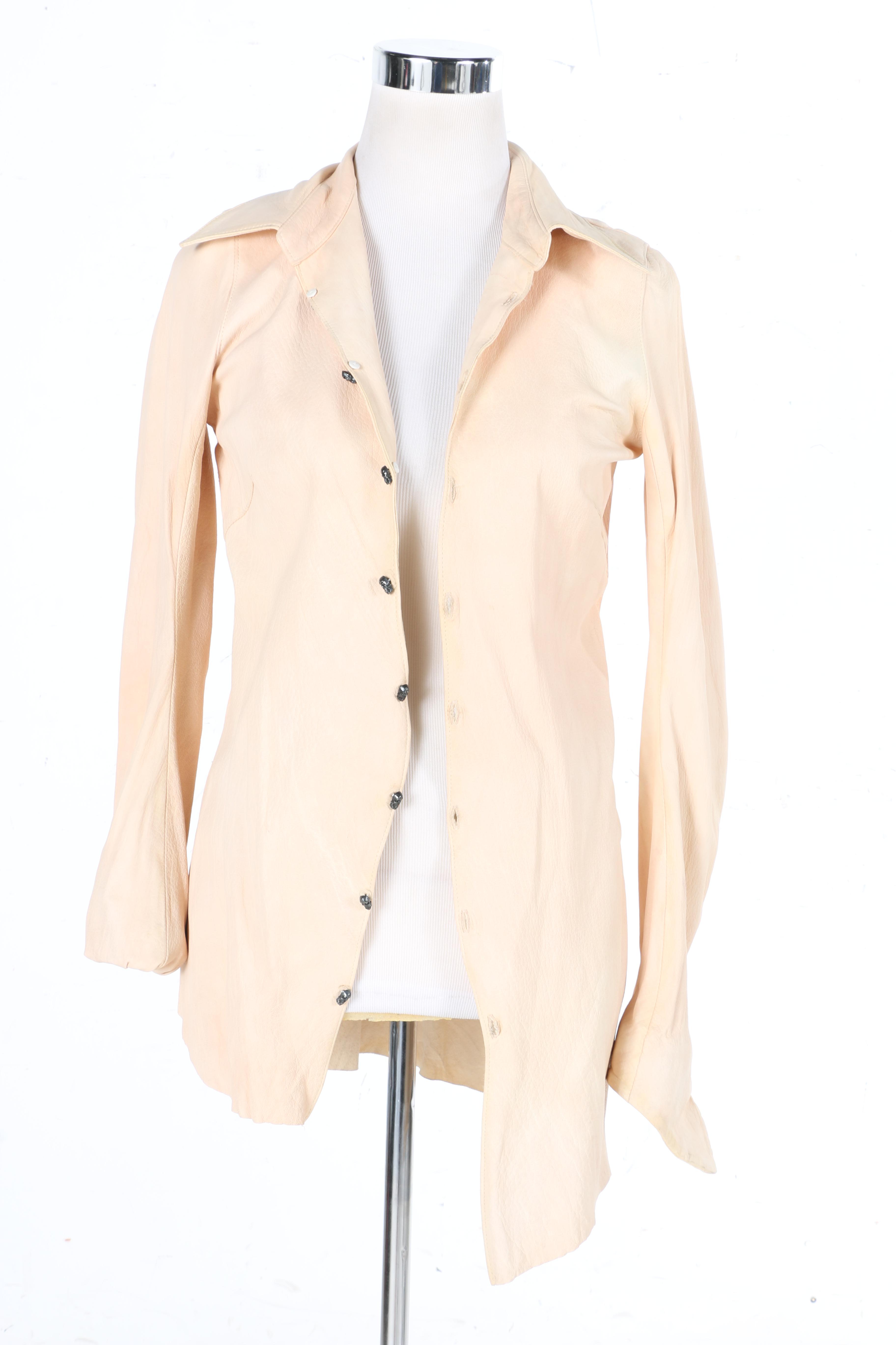 Dusty Rose Leather and Lace Reversible Jacket