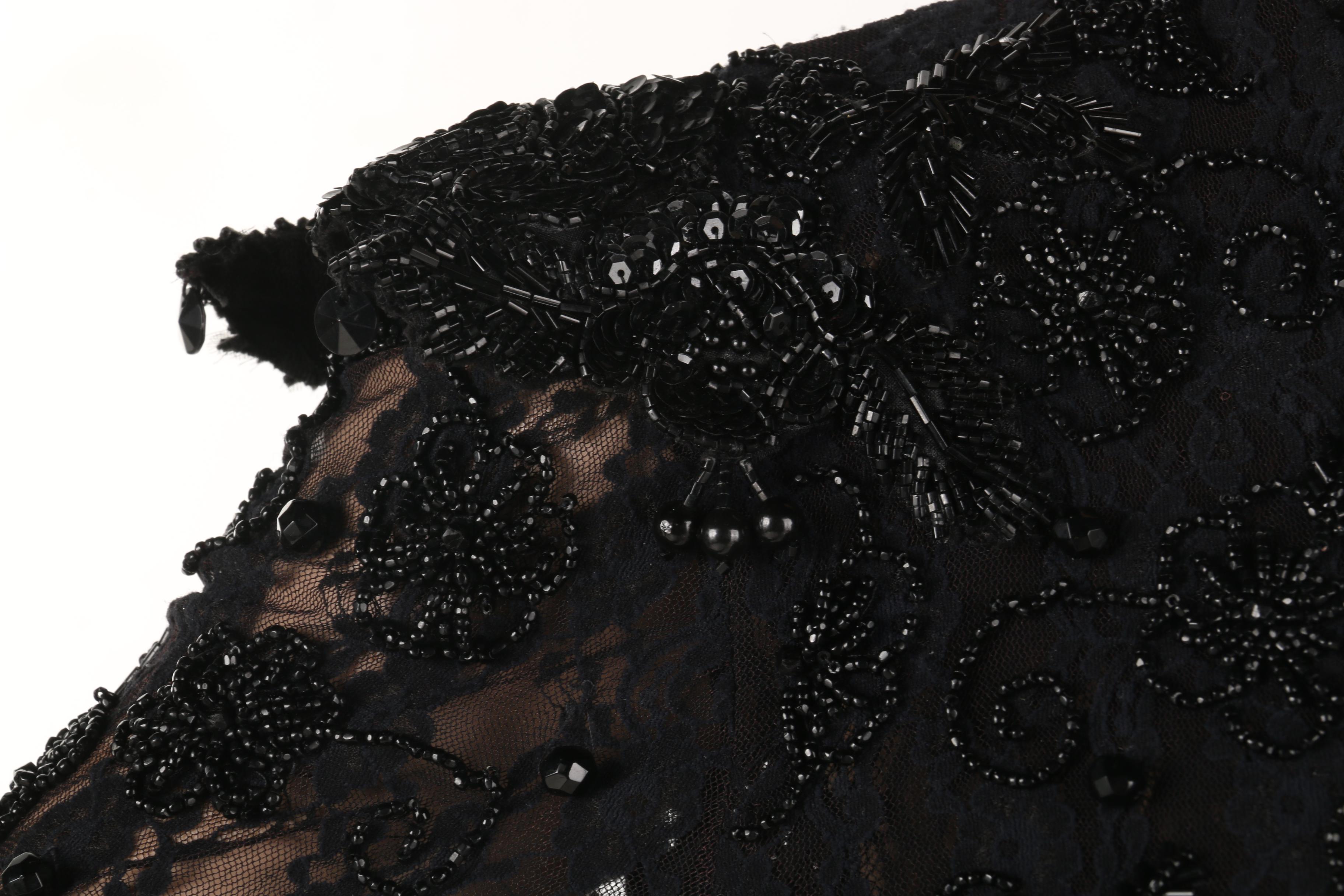 Black Beaded Lace Bodysuit