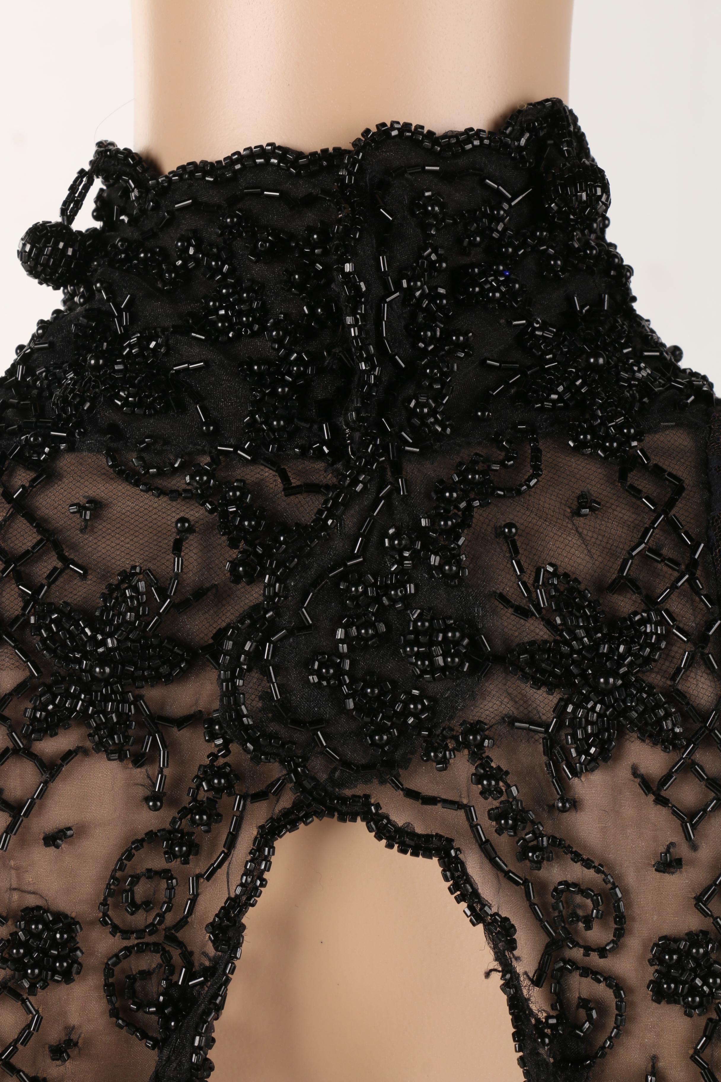 Black Beaded Lace Bodysuit