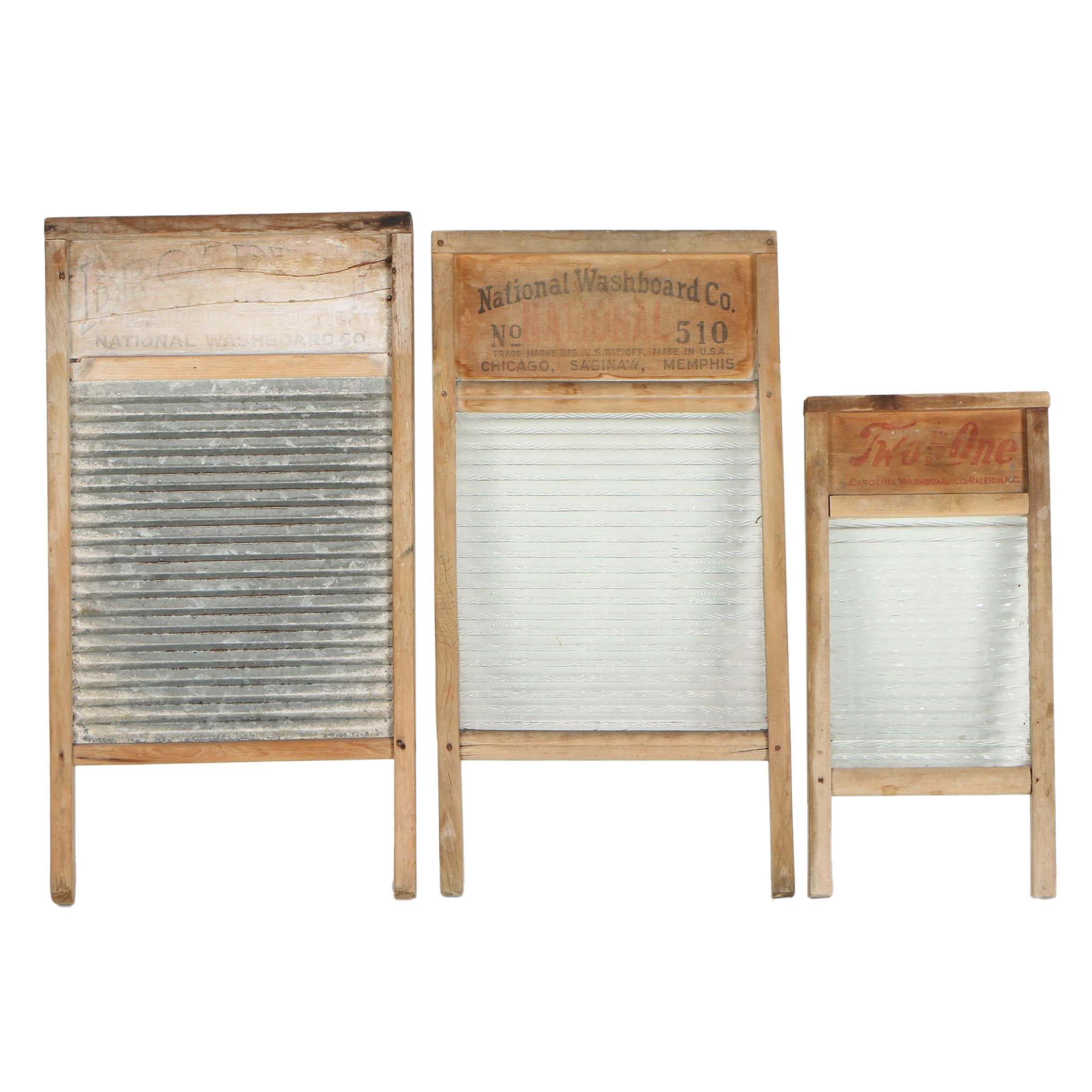 Early 20th Century Wooden Washboards