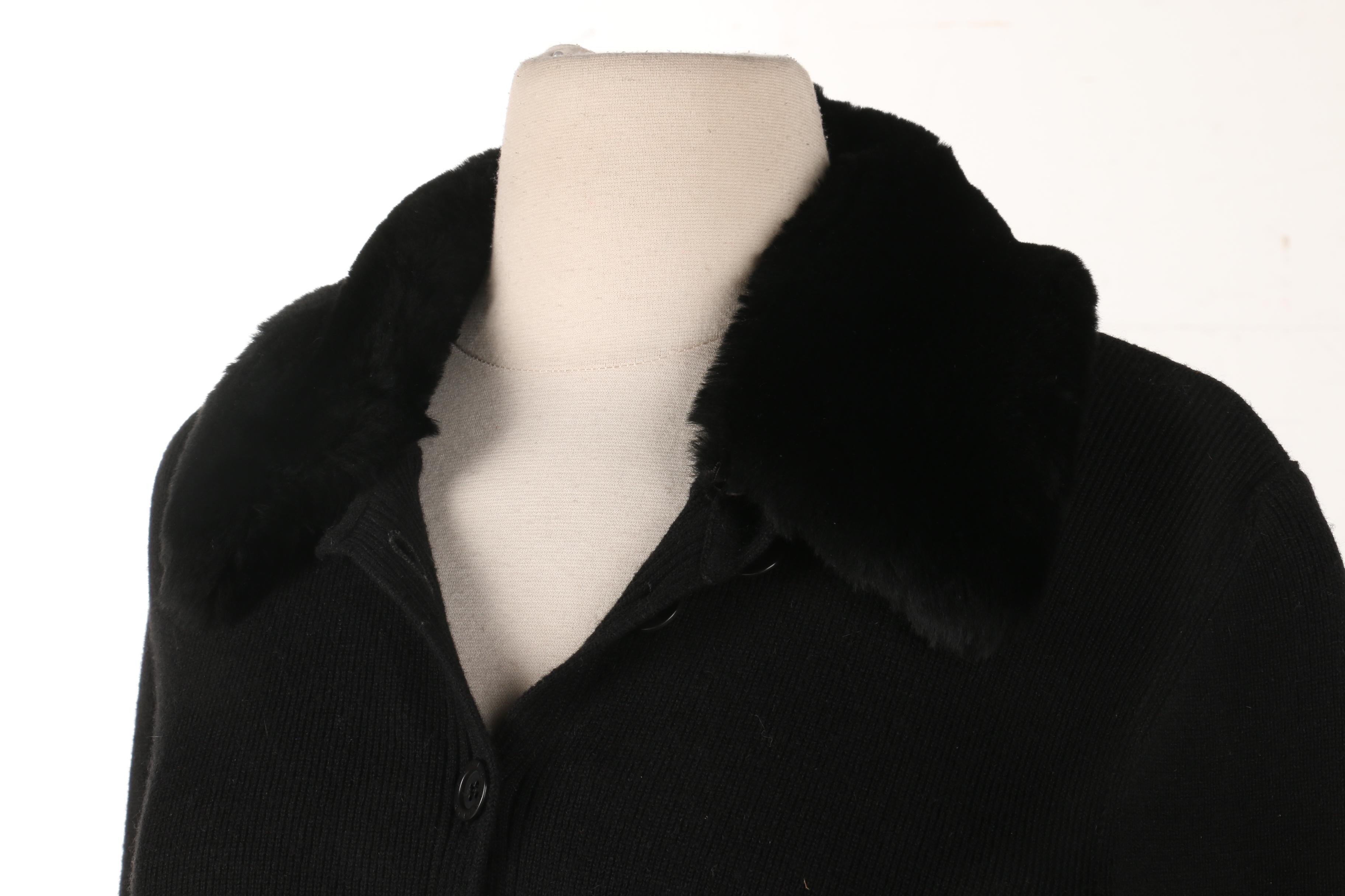 Sonia Rykiel Cardigan with Faux Fur Collar