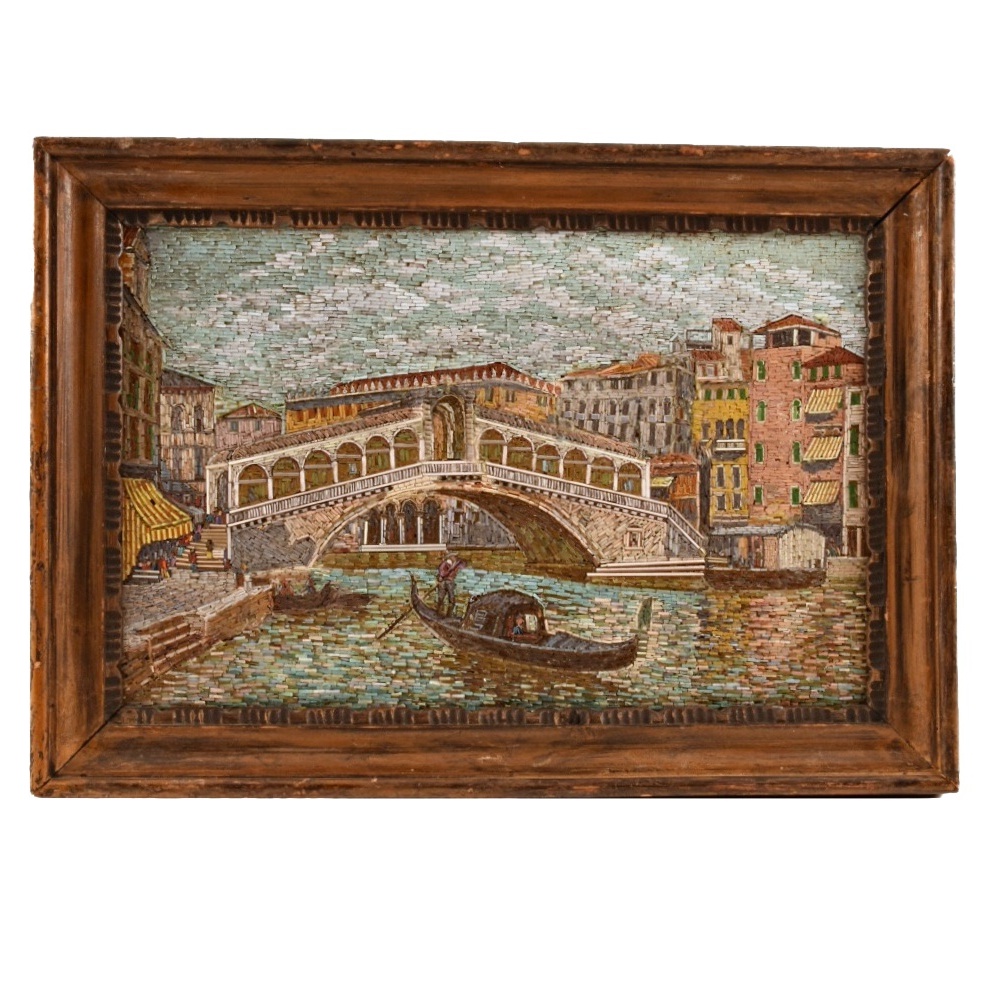 Exceptional 19th c. Micro Mosaic of the Ponte de Rialto, Venice