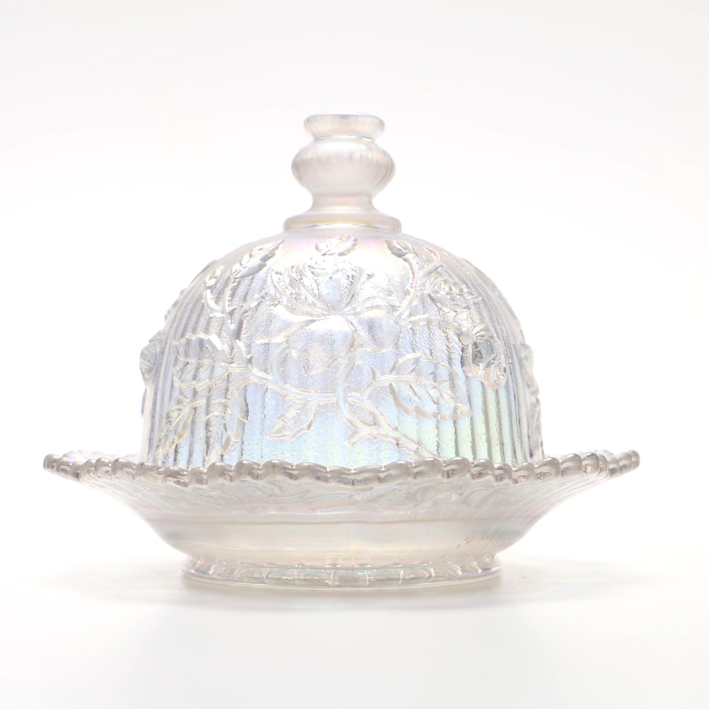 Carnival Glass Butter Dish