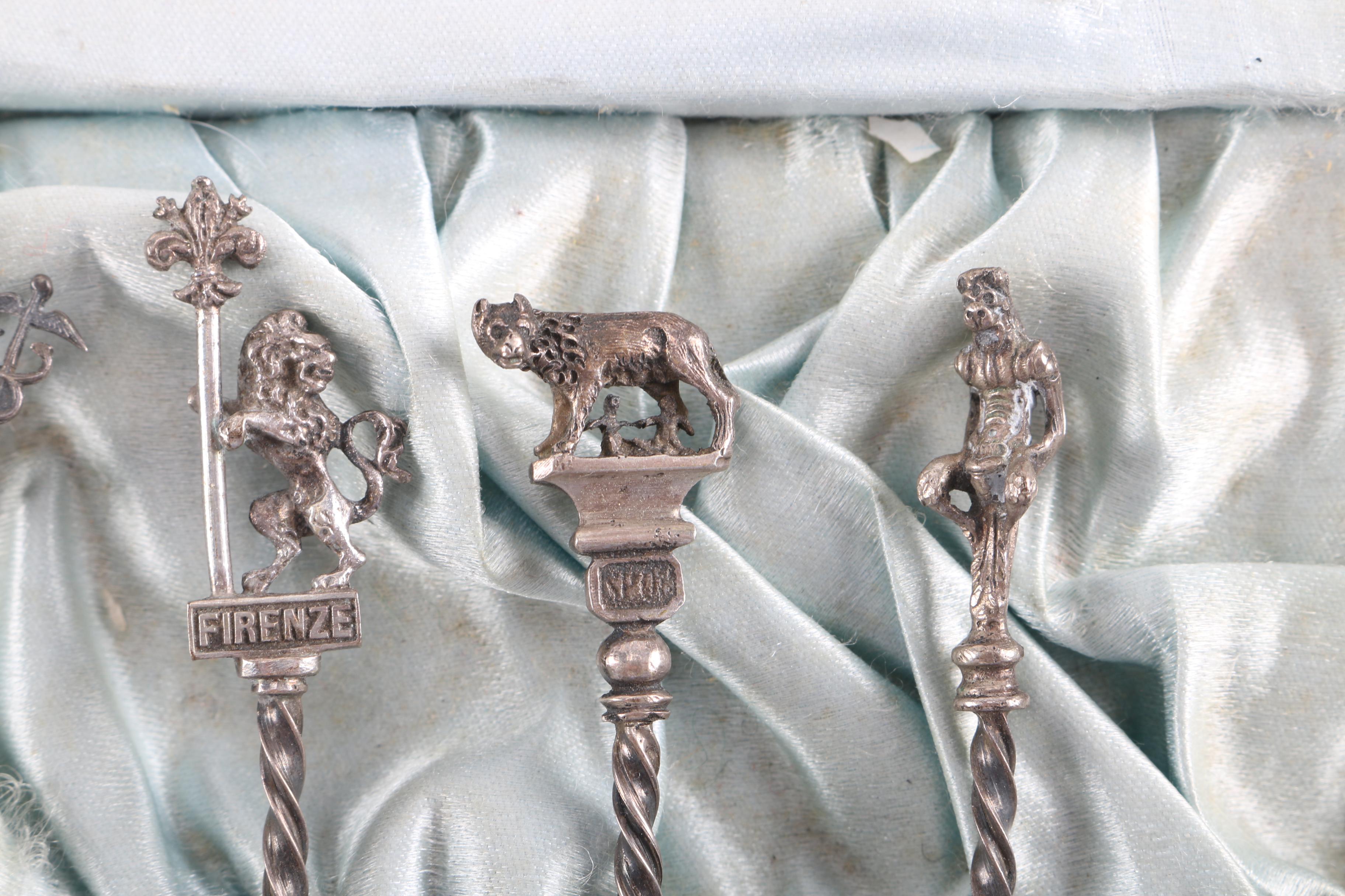 Italian 800 Silver Demitasse Spoons in a Presentation Case