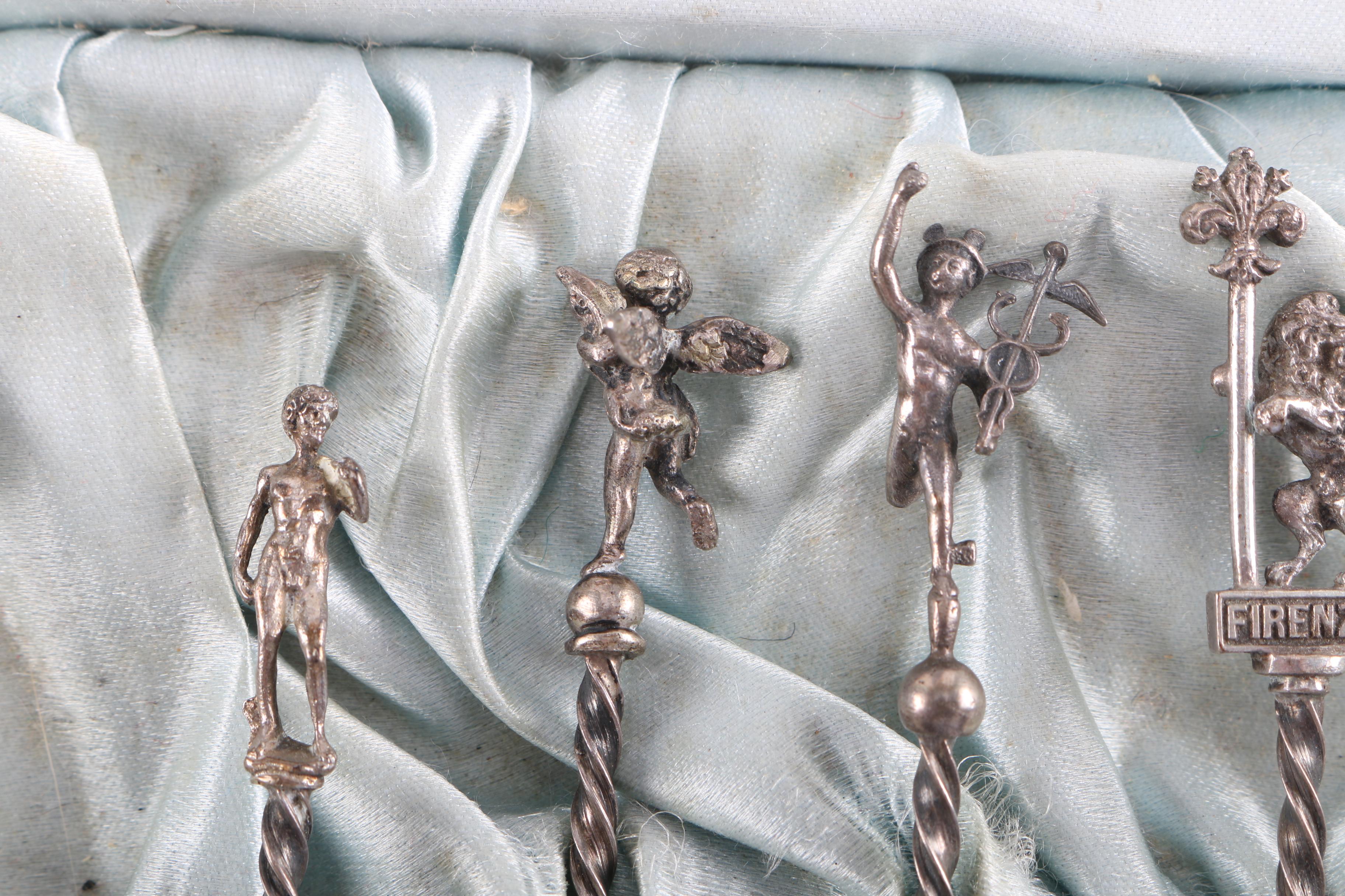 Italian 800 Silver Demitasse Spoons in a Presentation Case