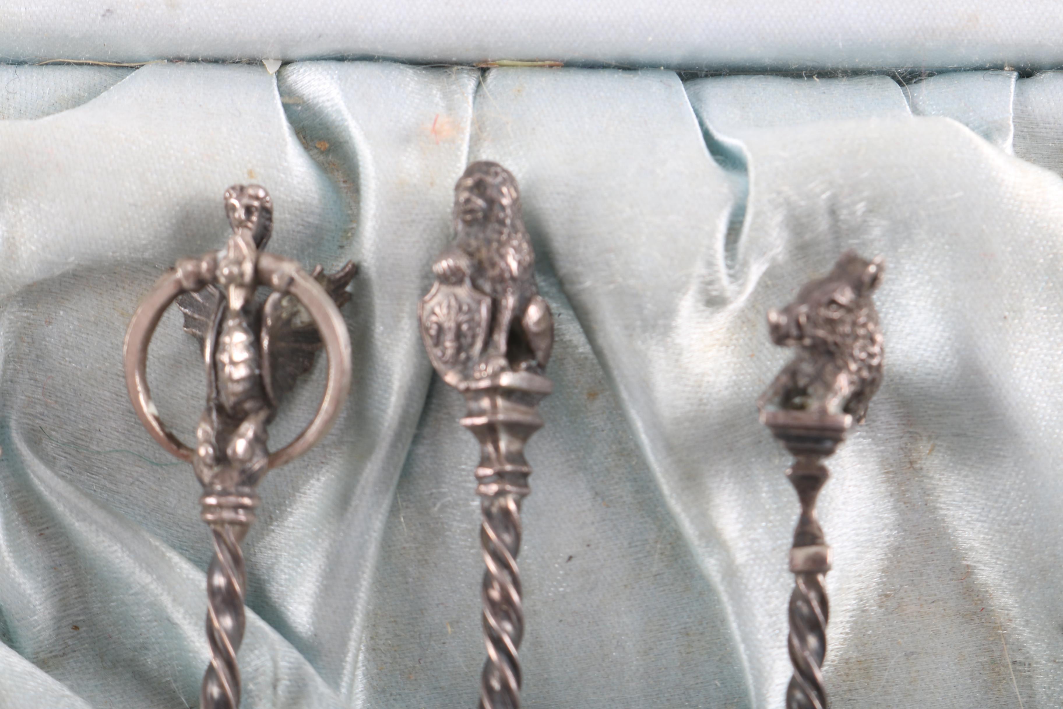 Italian 800 Silver Demitasse Spoons in a Presentation Case