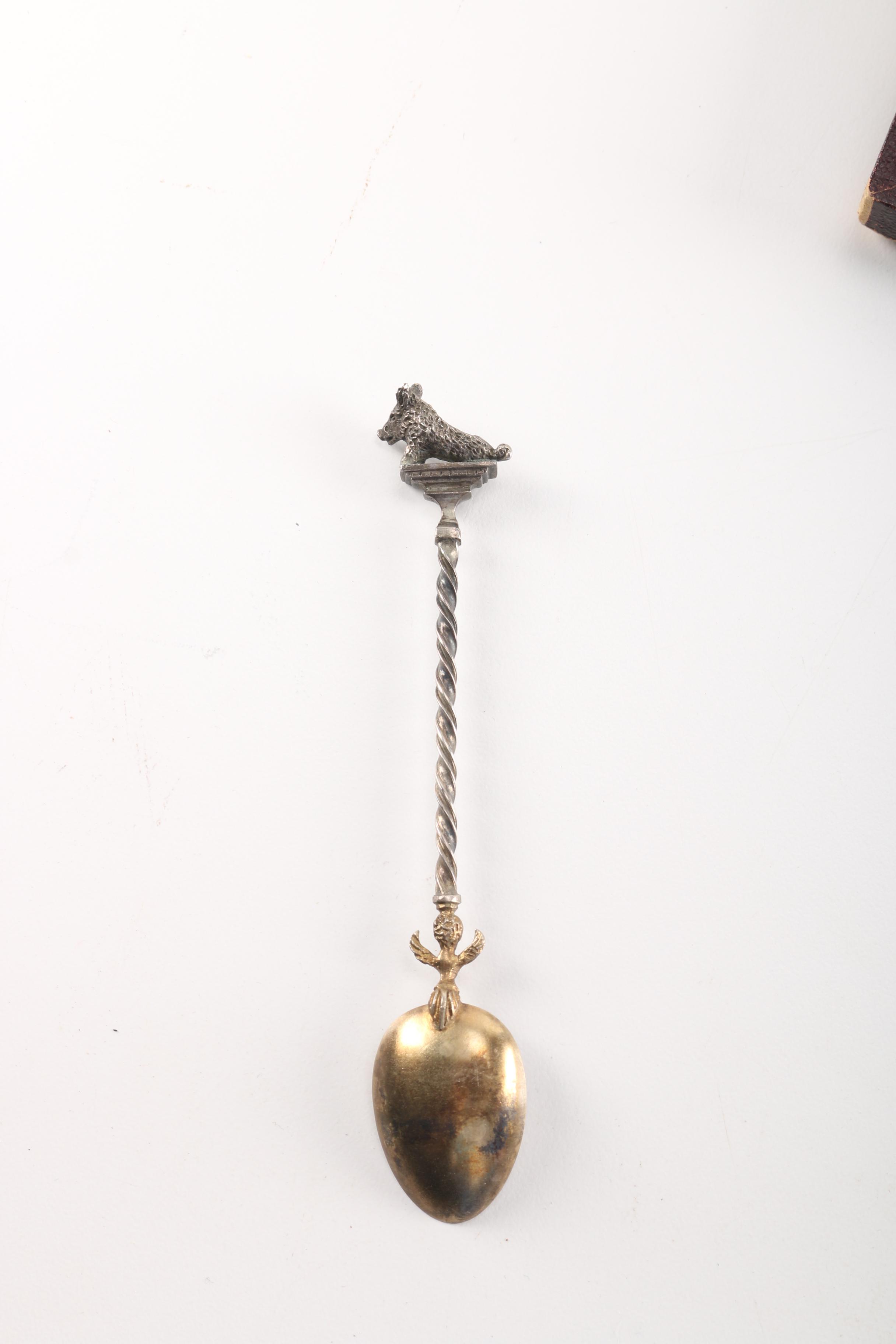 Italian 800 Silver Demitasse Spoons in a Presentation Case