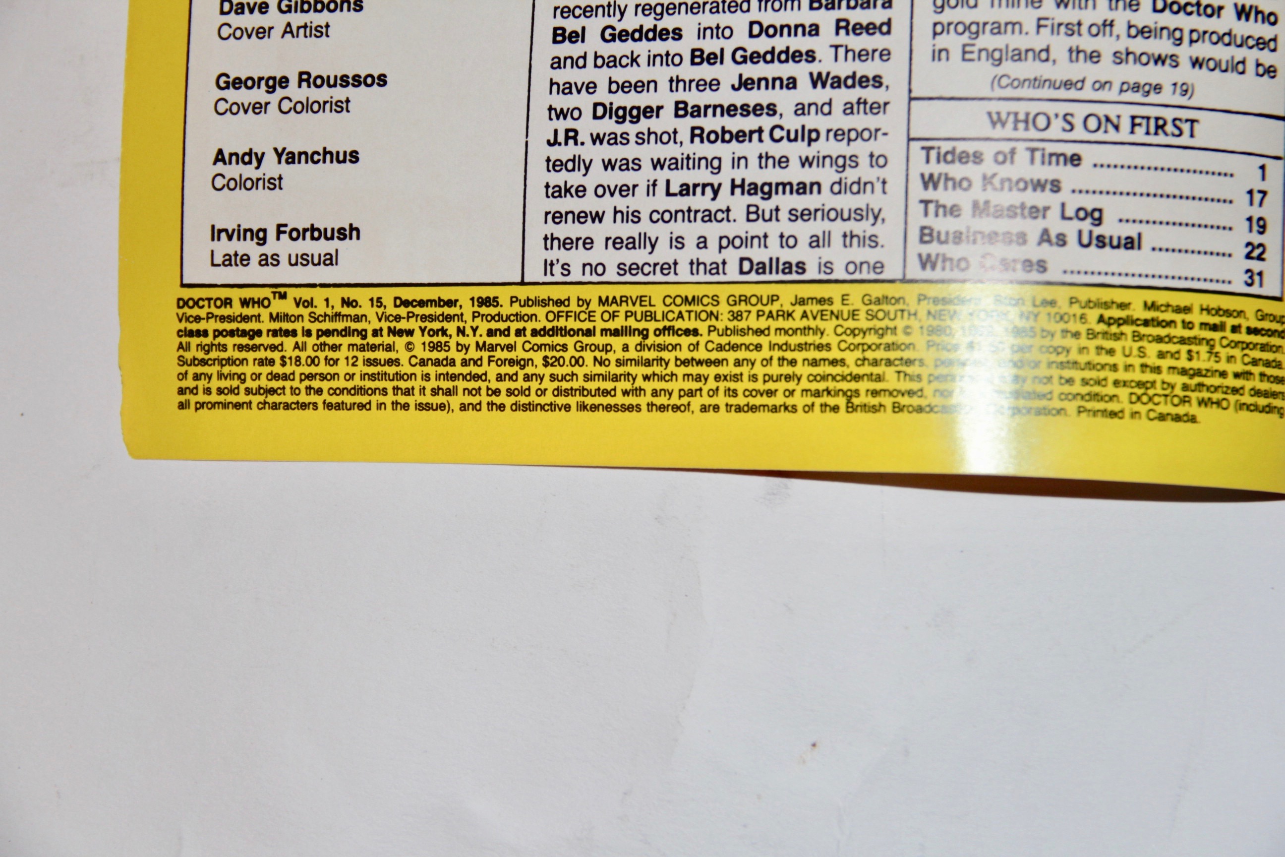 Bronze Age Marvel "Doctor Who" Comic Books