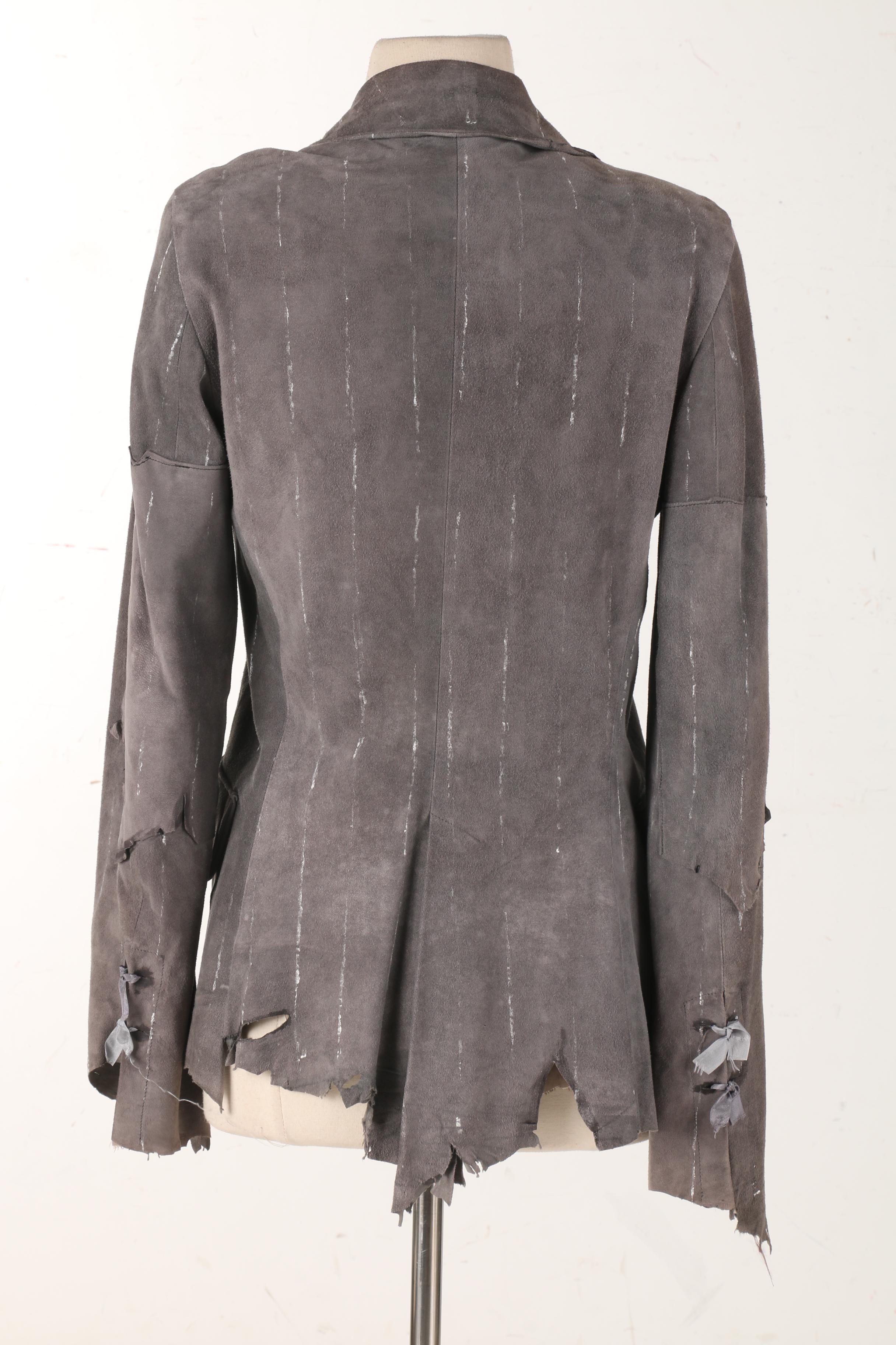 Signed Greg Lauren Gray Suede "Paint Stripe" Jacket