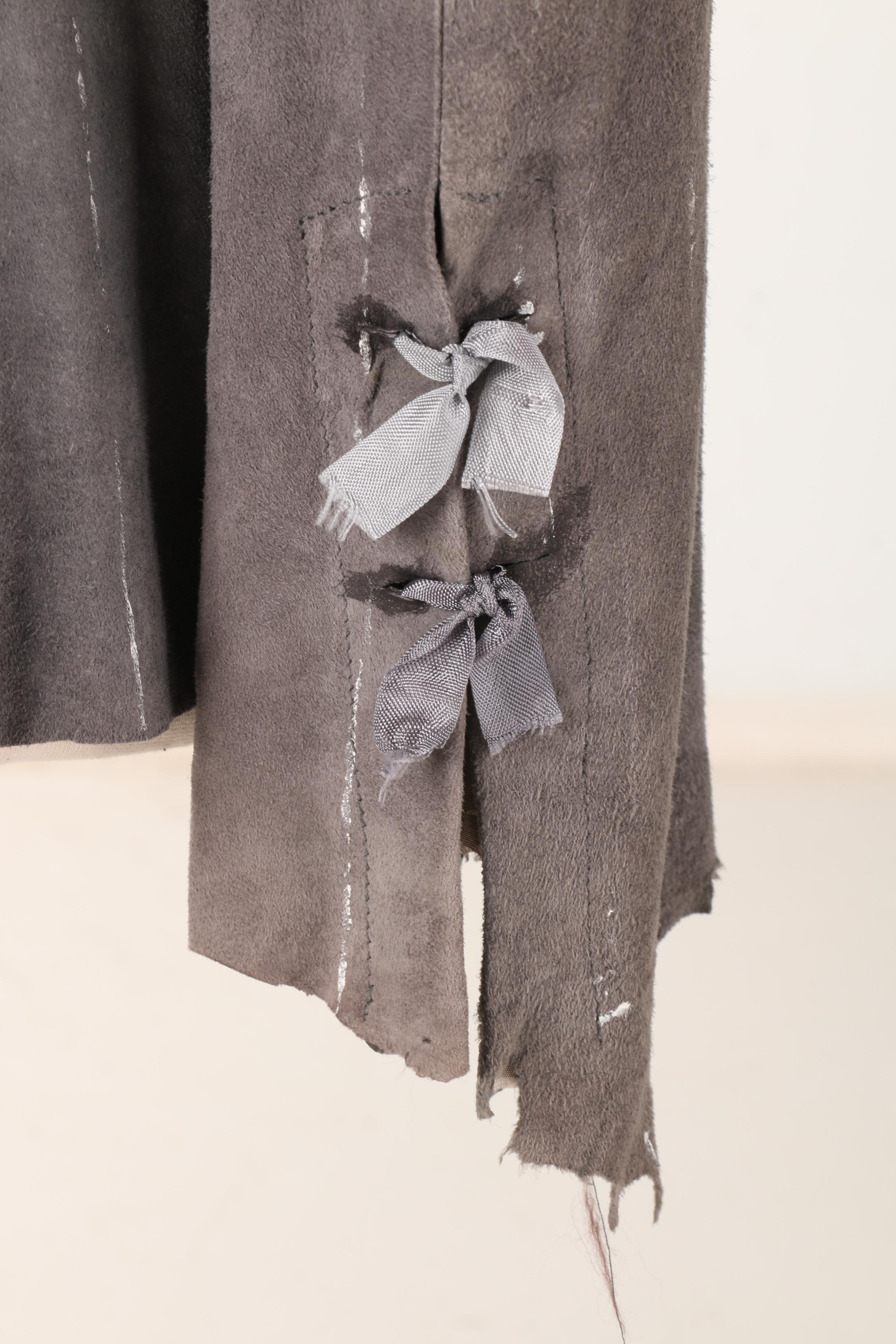 Signed Greg Lauren Gray Suede "Paint Stripe" Jacket