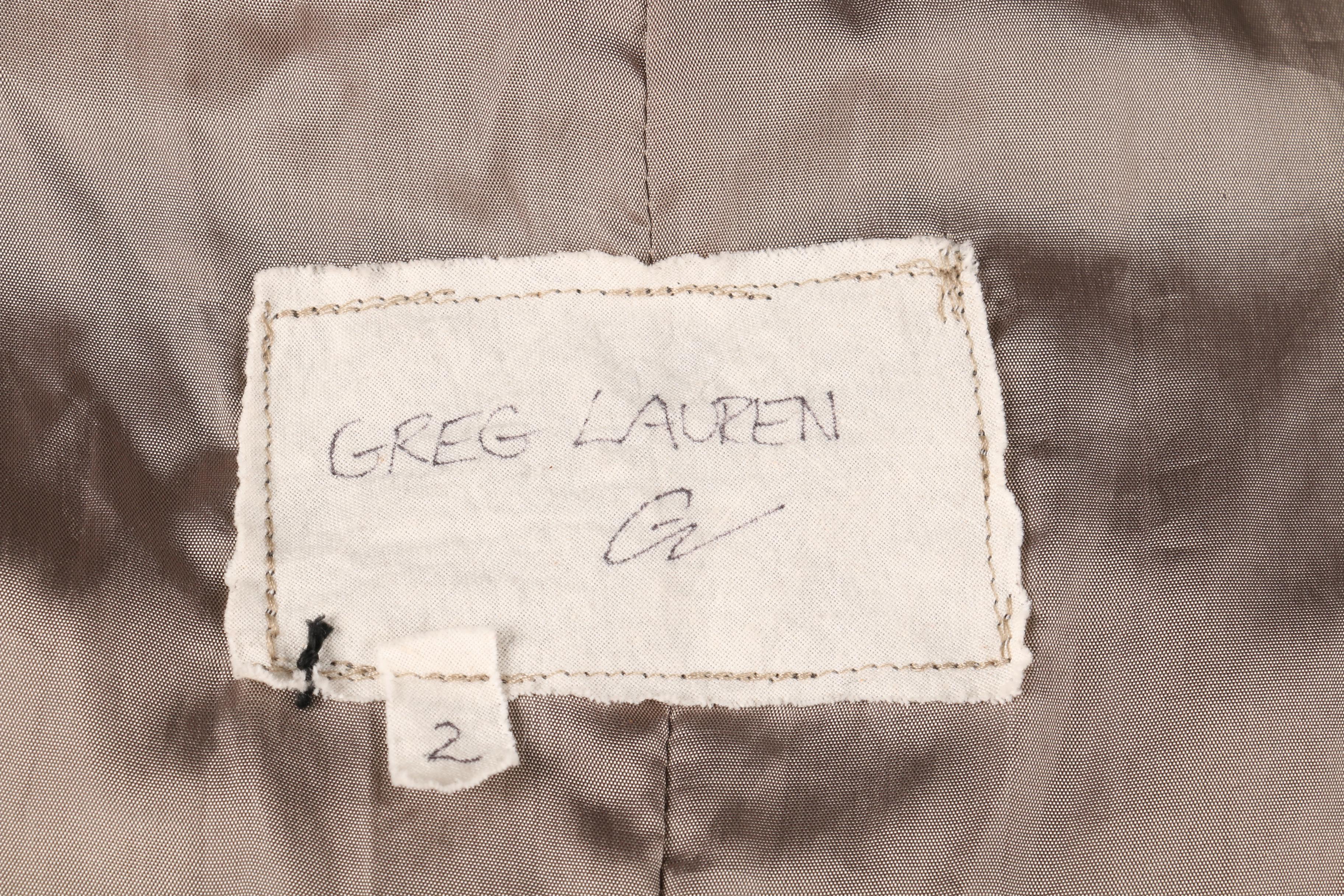 Signed Greg Lauren Gray Suede "Paint Stripe" Jacket