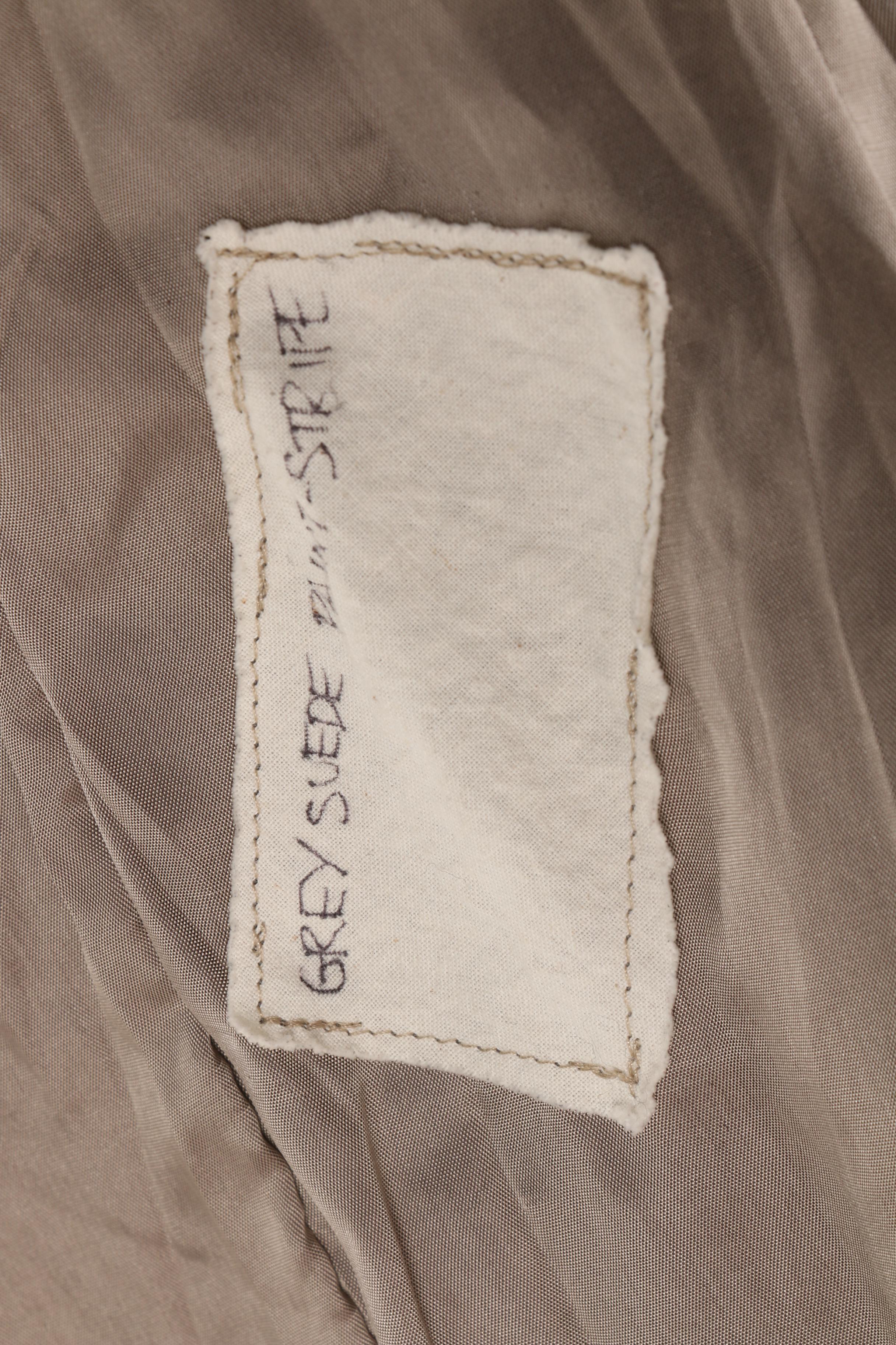 Signed Greg Lauren Gray Suede "Paint Stripe" Jacket