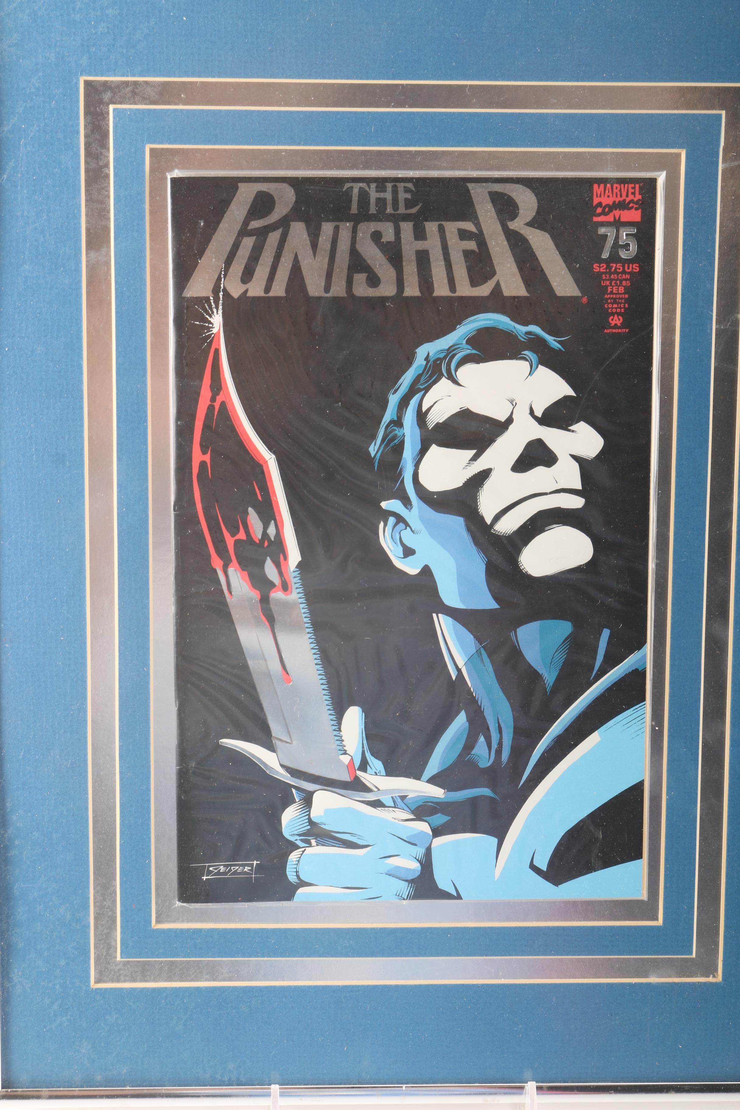Framed Anniversary Comic Books Including "The Punisher" and "The Silver Surfer"