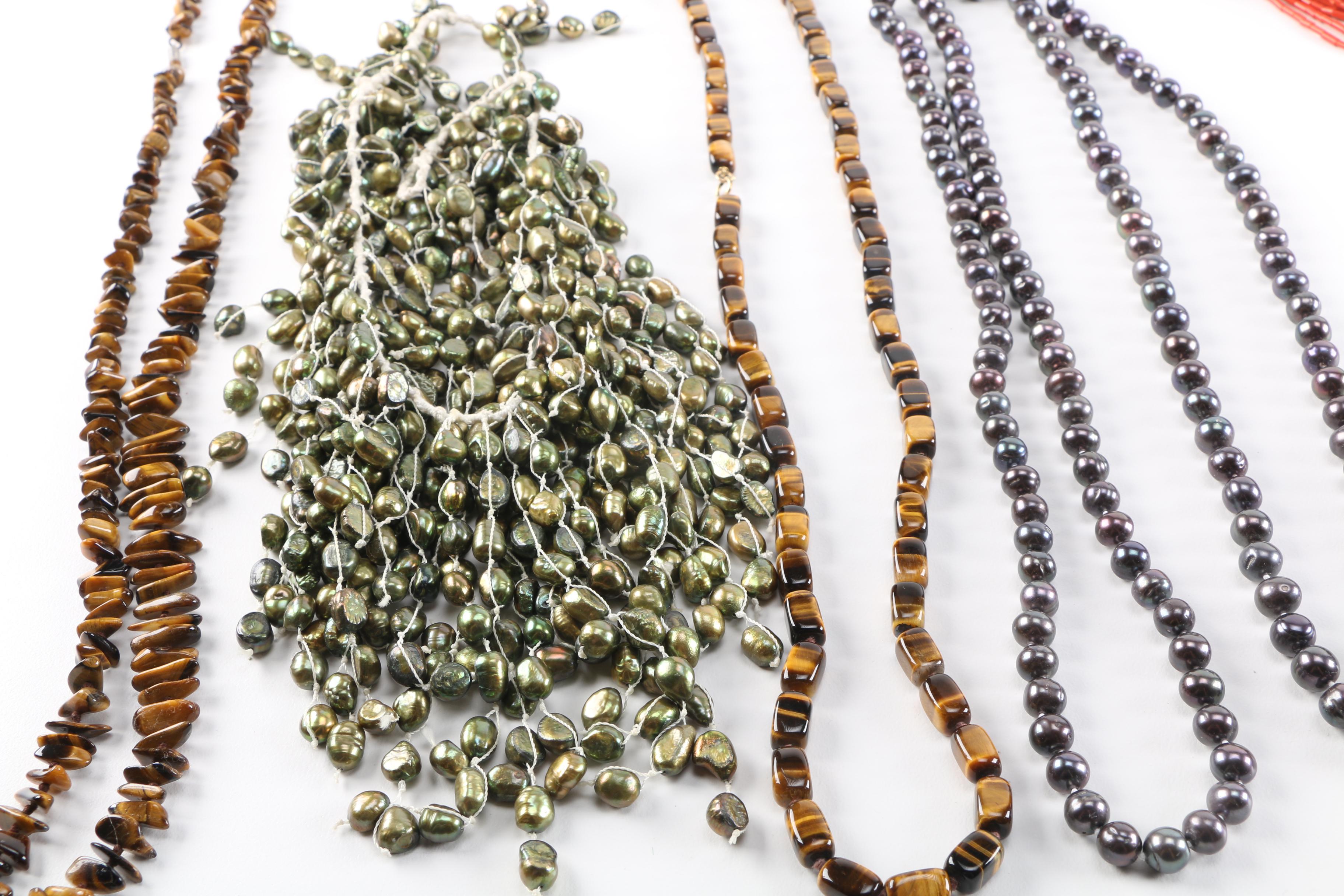 Stone and Coral Beaded Jewelry