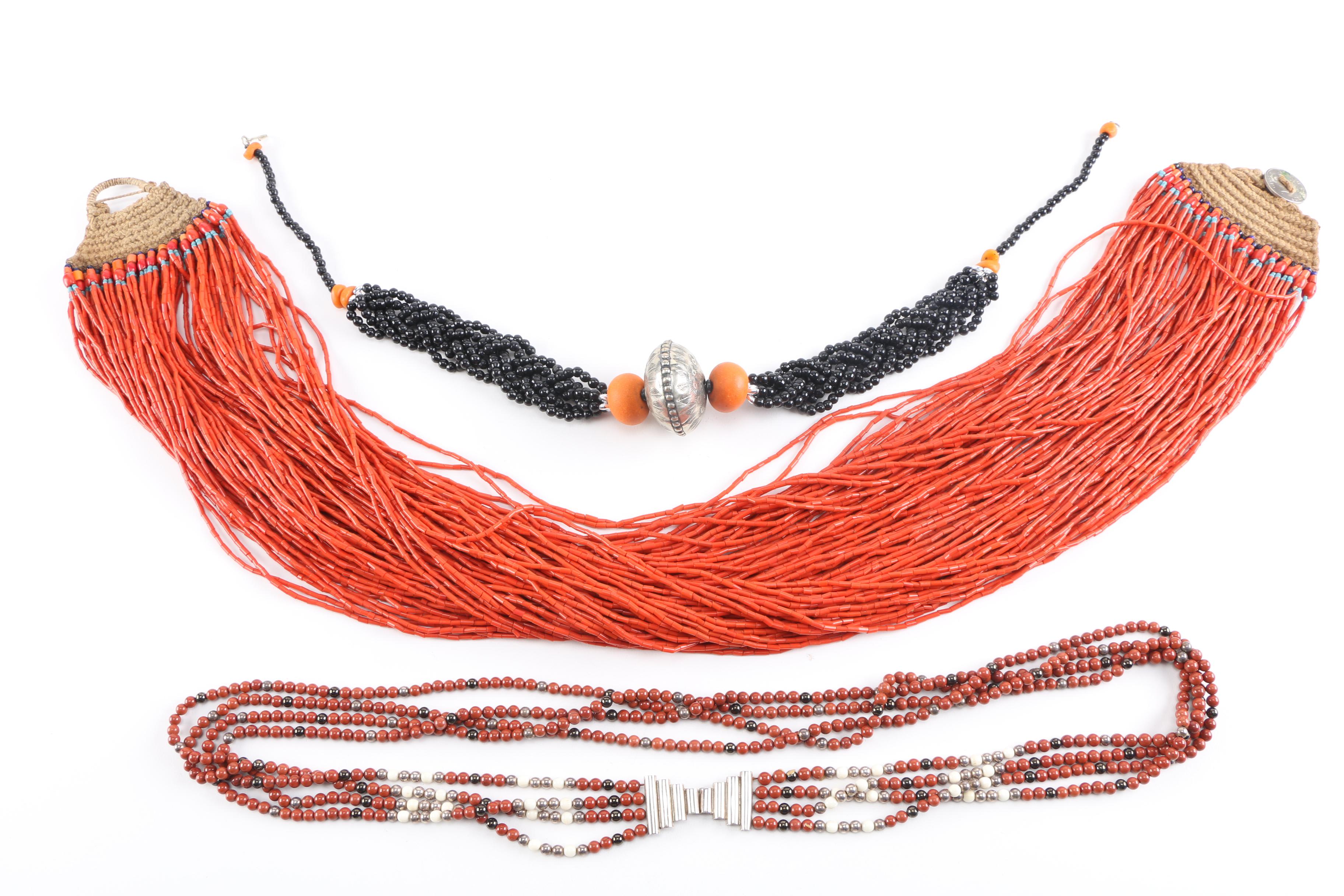 Stone and Coral Beaded Jewelry
