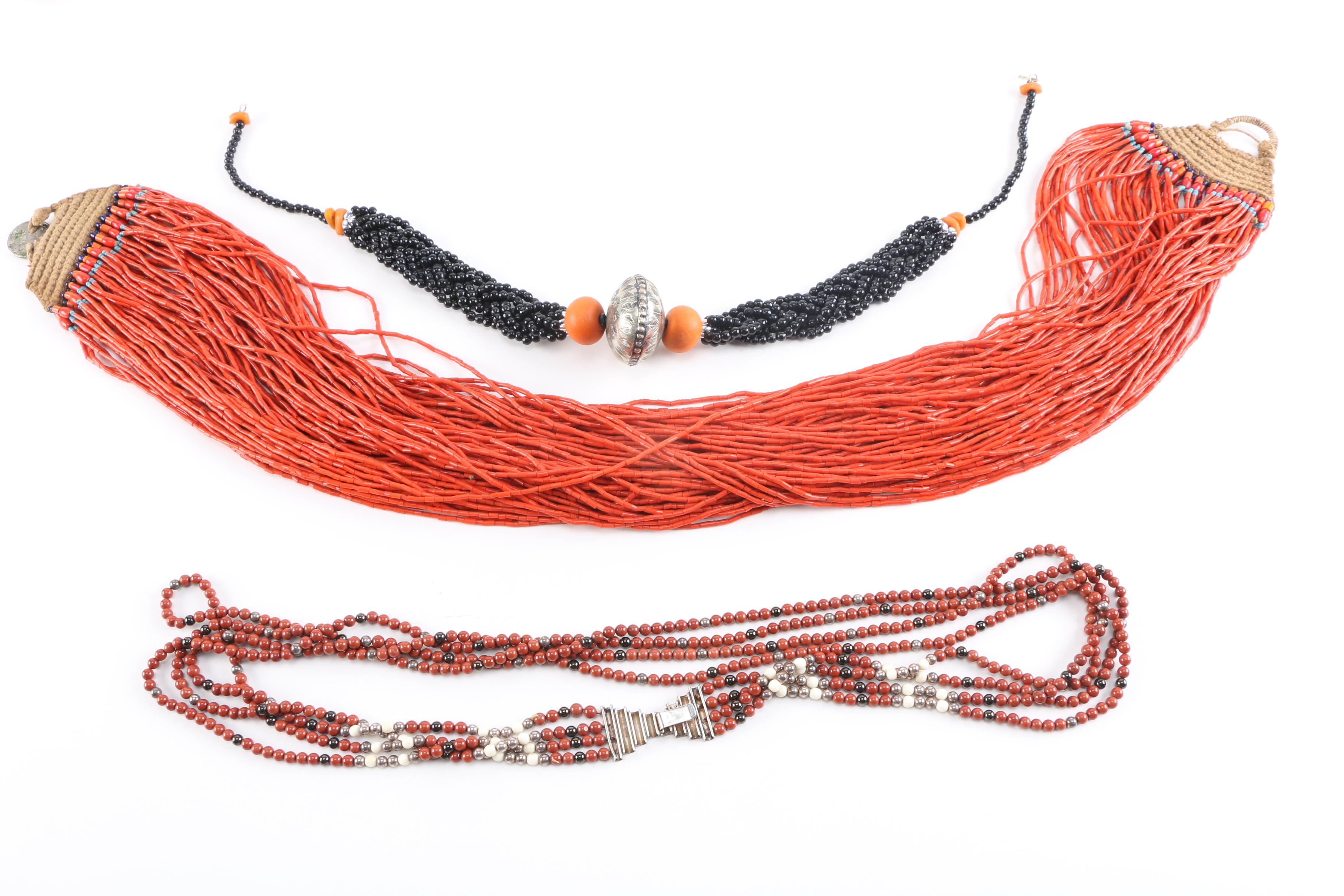 Stone and Coral Beaded Jewelry