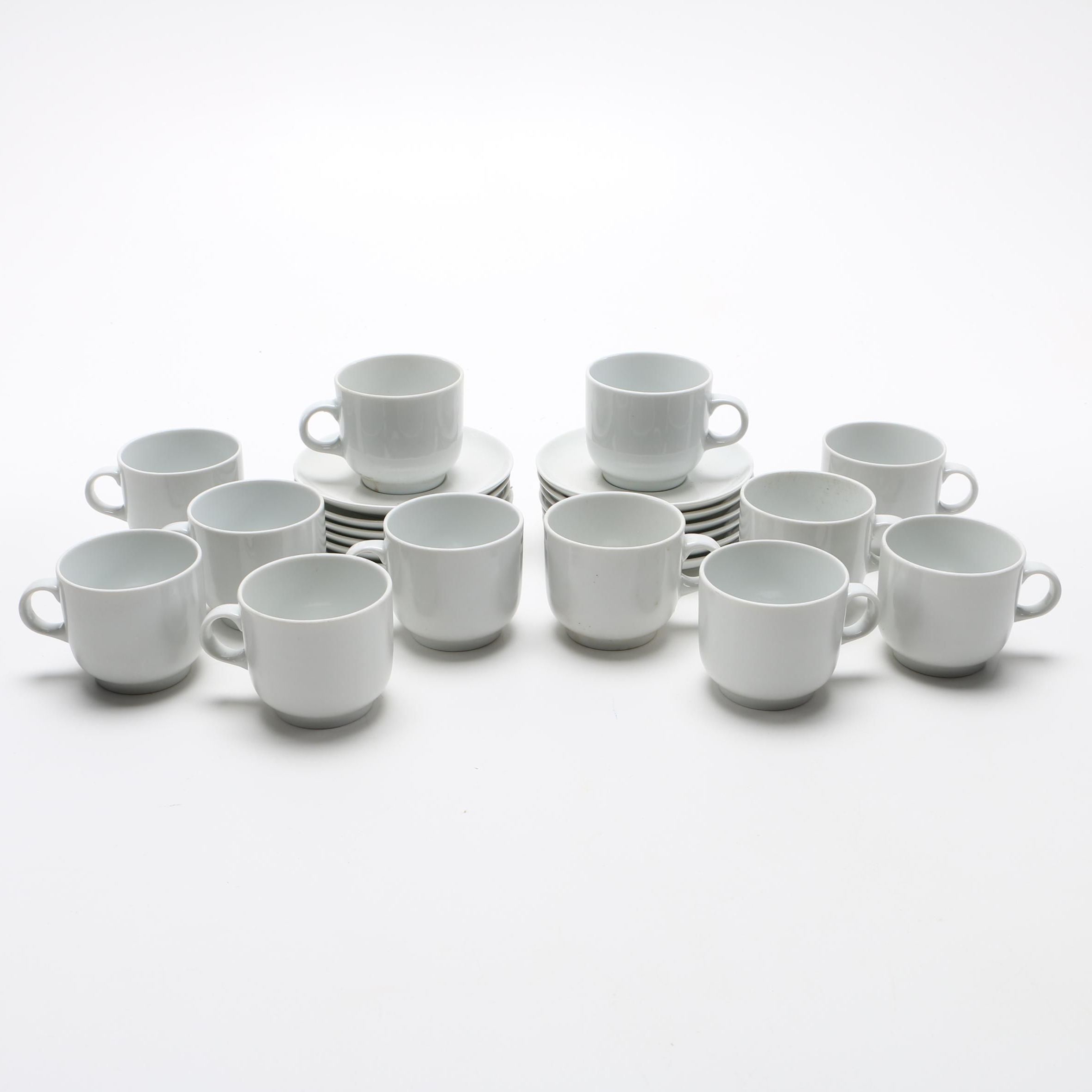 Collection of Porcelain Coffee Cups and Saucers