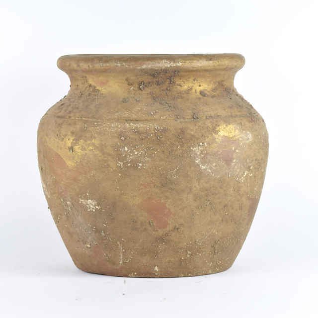Gold and Rust Tone Terracotta Planter with Applied Finish