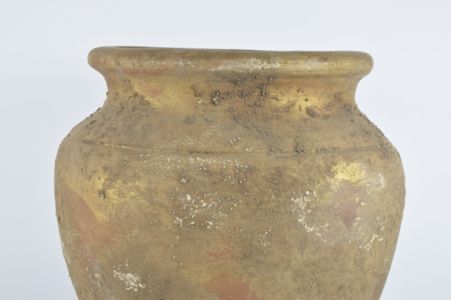 Gold and Rust Tone Terracotta Planter with Applied Finish