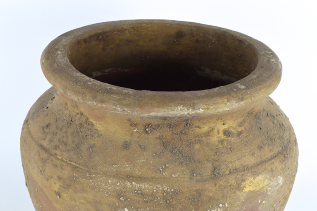 Gold and Rust Tone Terracotta Planter with Applied Finish