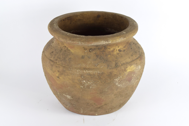 Gold and Rust Tone Terracotta Planter with Applied Finish
