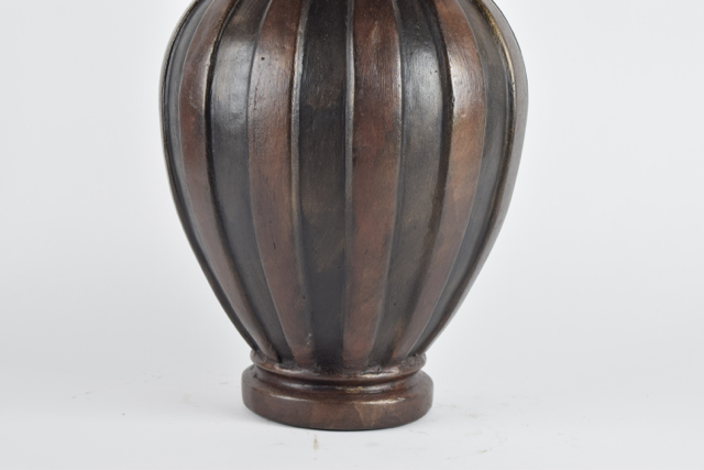 Brown and Black Striped Terracotta Planter