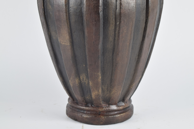 Brown and Black Striped Terracotta Planter