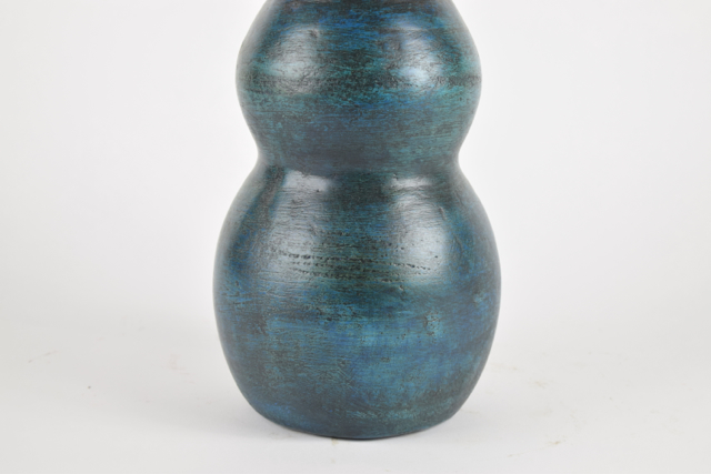 Teal and Bronze Tone Terracotta Vase