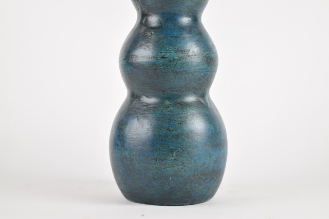 Teal and Bronze Tone Terracotta Vase
