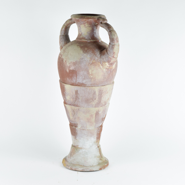 Brick and Cream Tone Amphora Style Urn