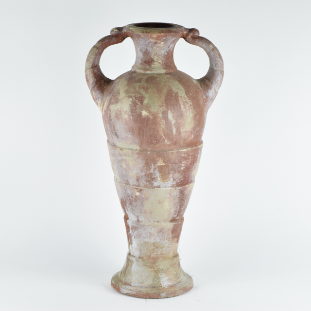 Brick and Cream Tone Amphora Style Urn