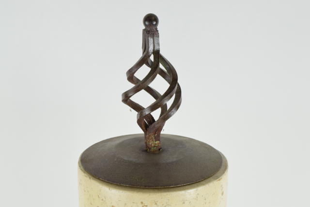 Sage and Cream Tone Covered Terracotta Clylindrical Vase