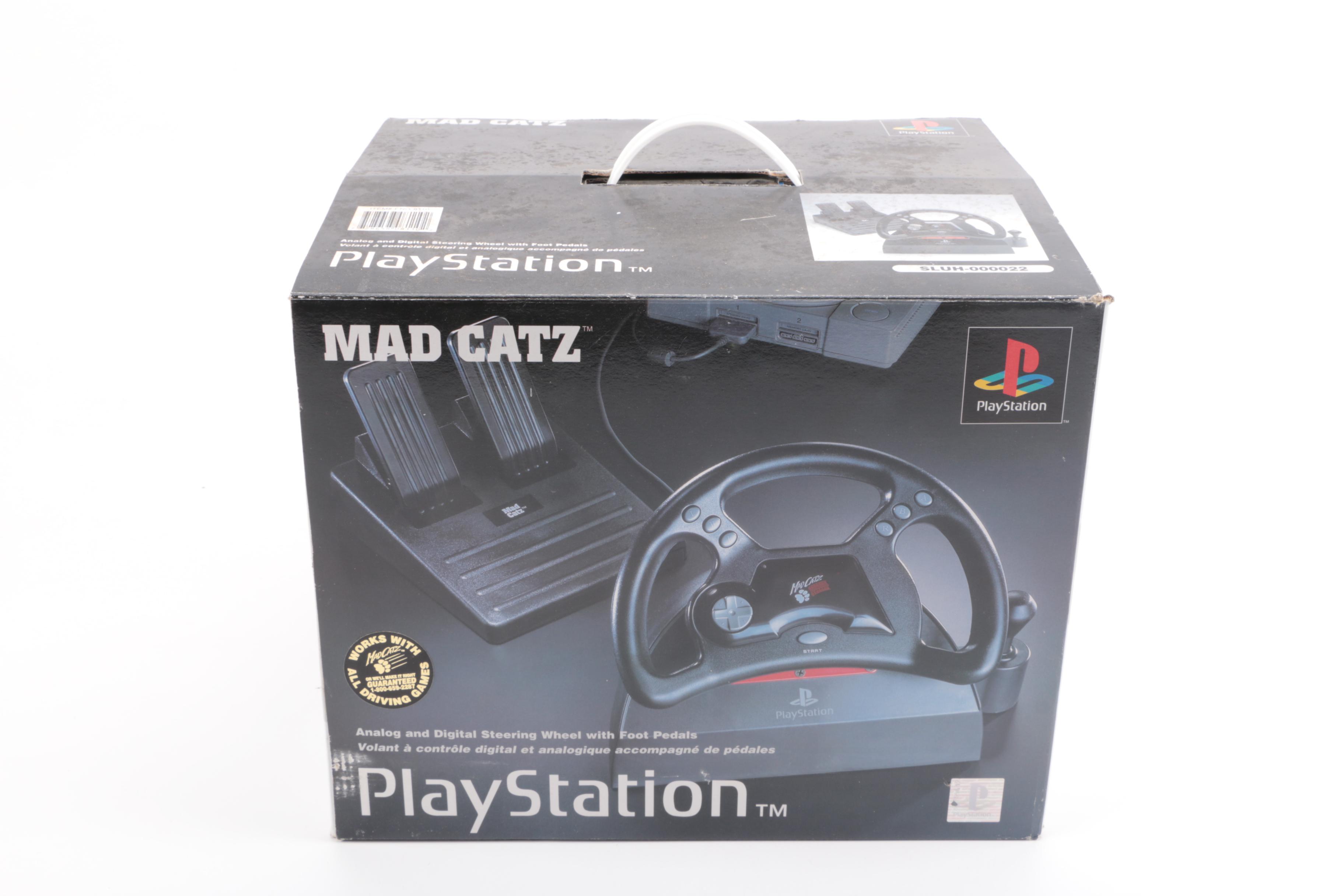 1990s Sony PlayStation SCPH-7001 with Mad Catz Accessories