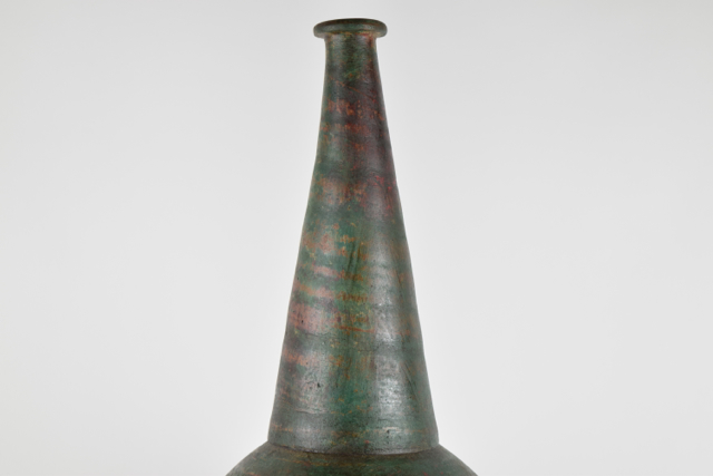 Forest Green and Rust Terracotta Modern Style Wheel Thrown Vase