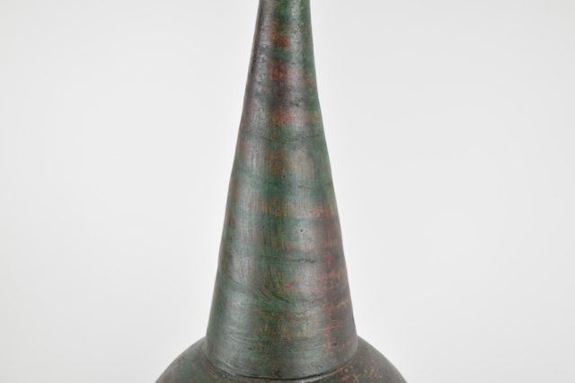 Forest Green and Rust Terracotta Modern Style Wheel Thrown Vase