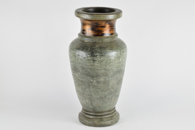 Sage and Gold Tone Terracotta Urn