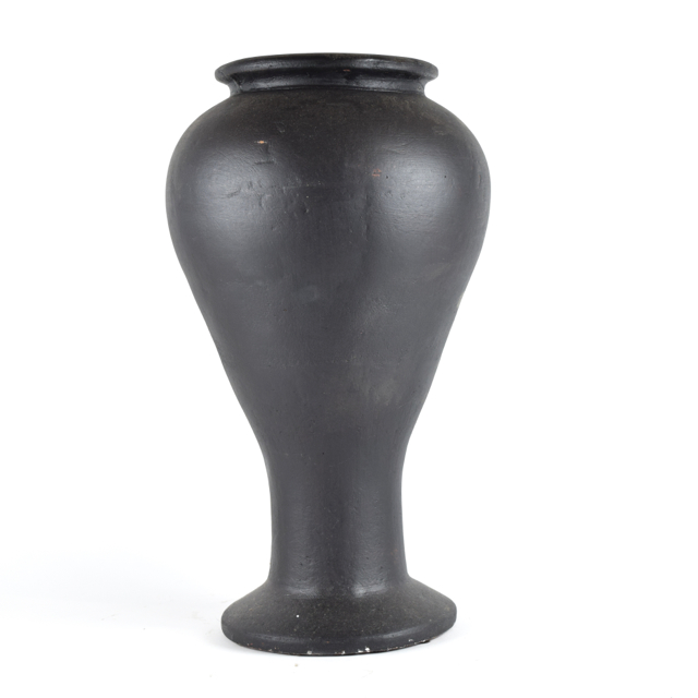 Black Modern Style Wheel Thrown Terracotta Floor Urn