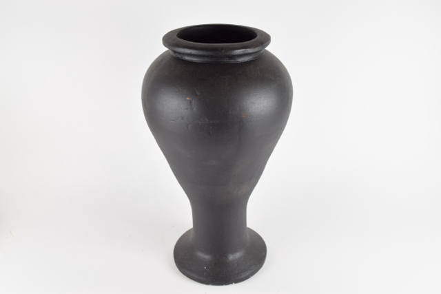 Black Modern Style Wheel Thrown Terracotta Floor Urn