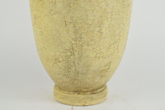 Antiqued Cream Tone Terracotta Urn With Beaded Detail