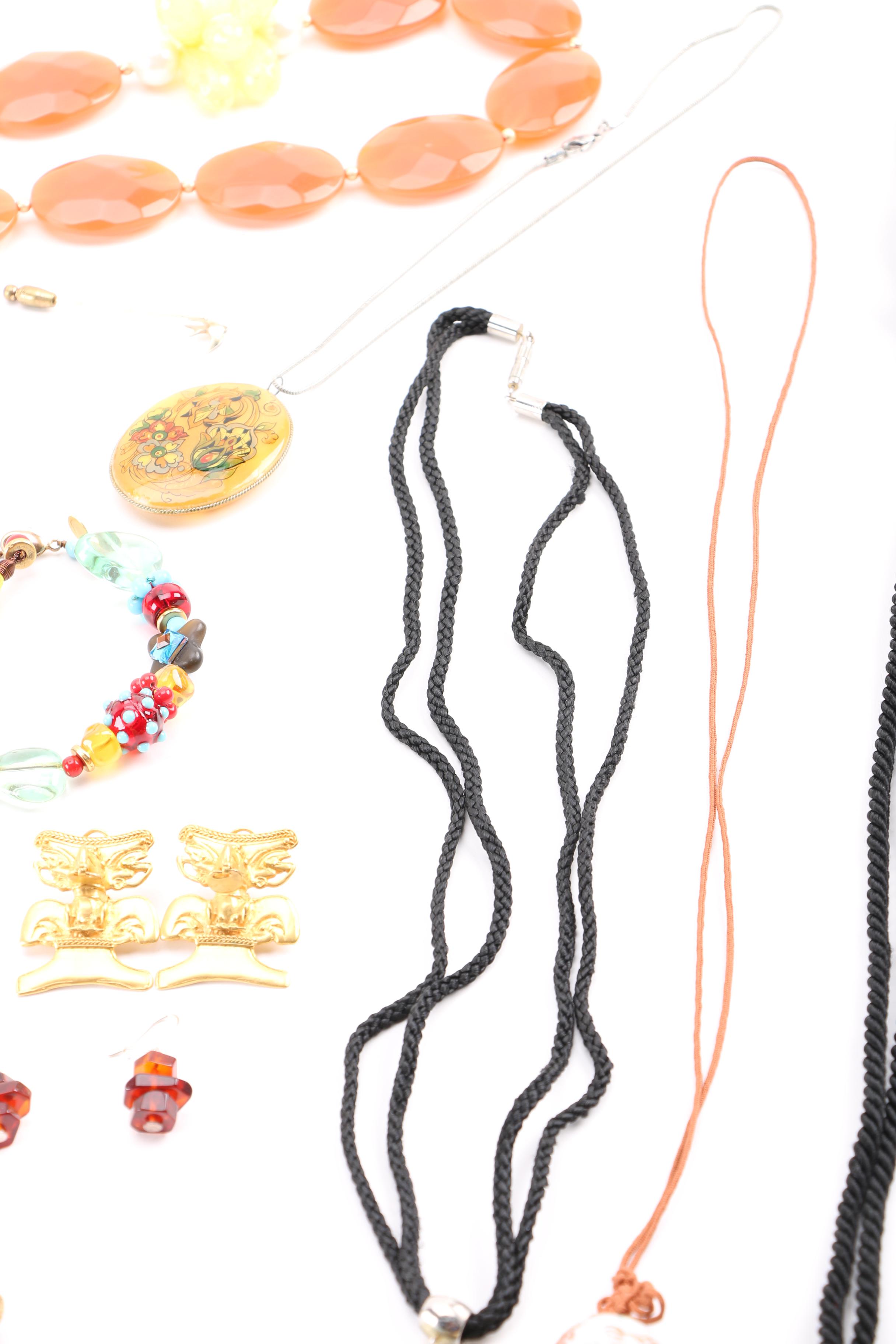 Costume Jewelry Including a Generous Assortment of Necklaces and Earrings