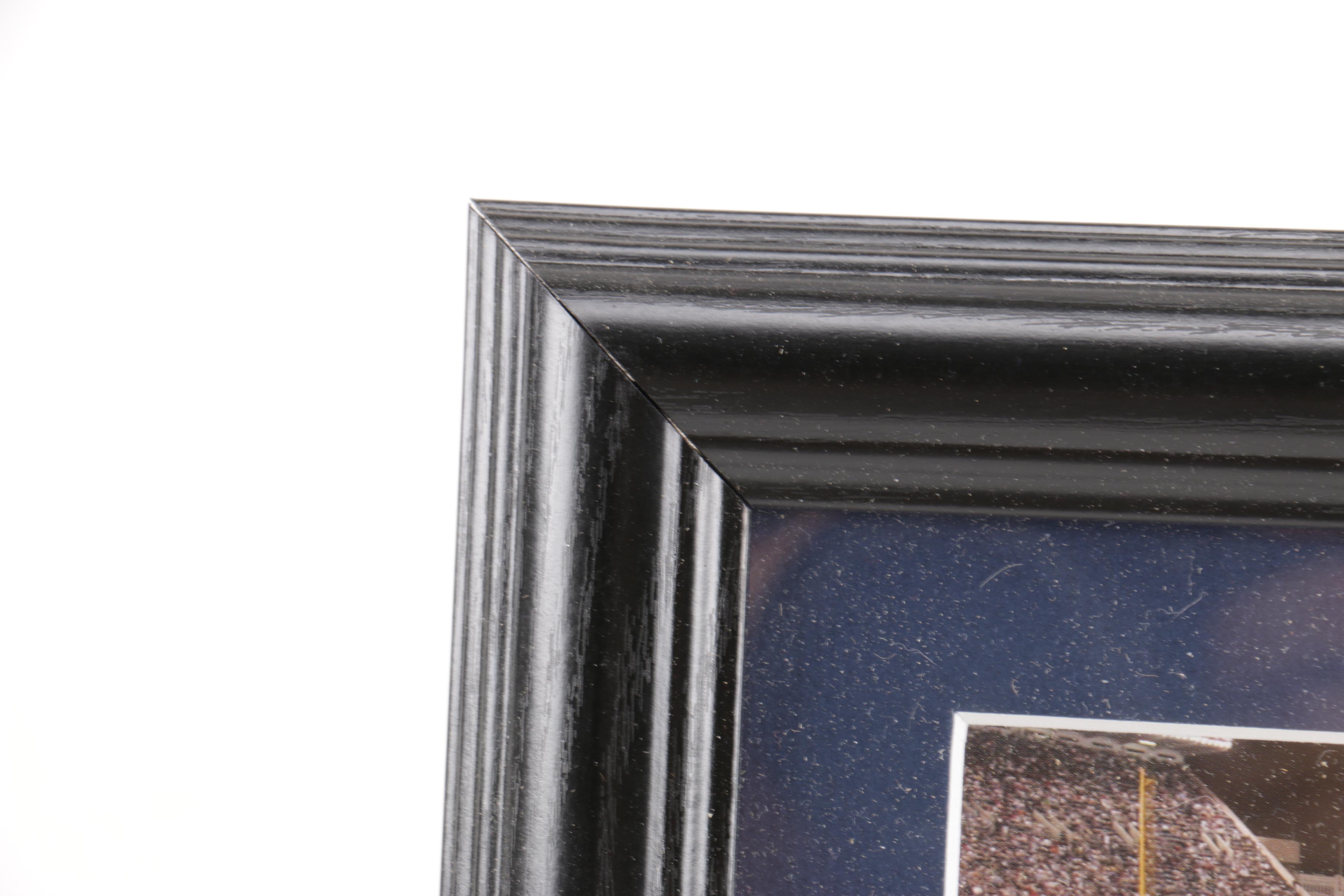 Offset Lithograph of Yankee Stadium With Brass Medallion