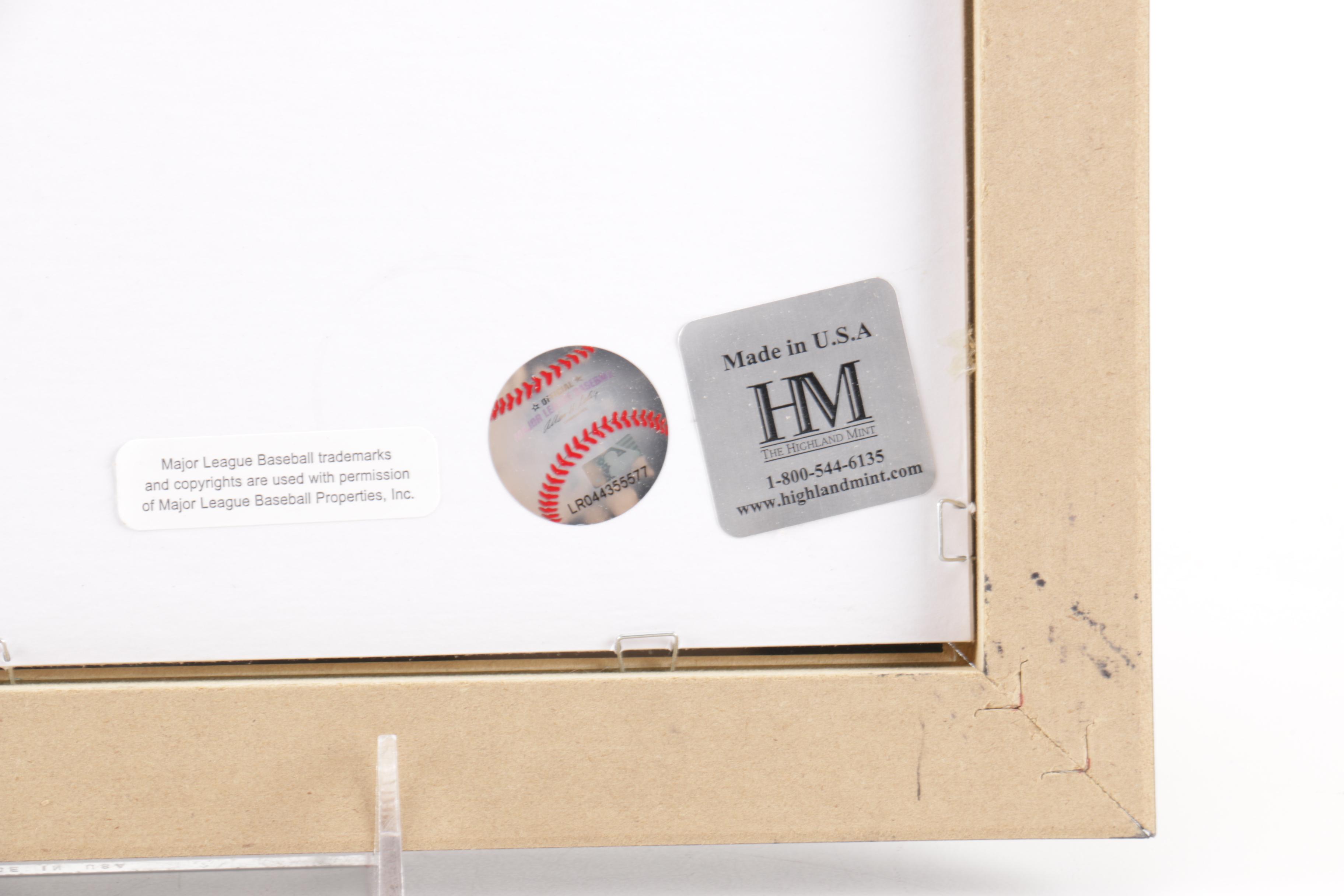 Offset Lithograph of Yankee Stadium With Brass Medallion