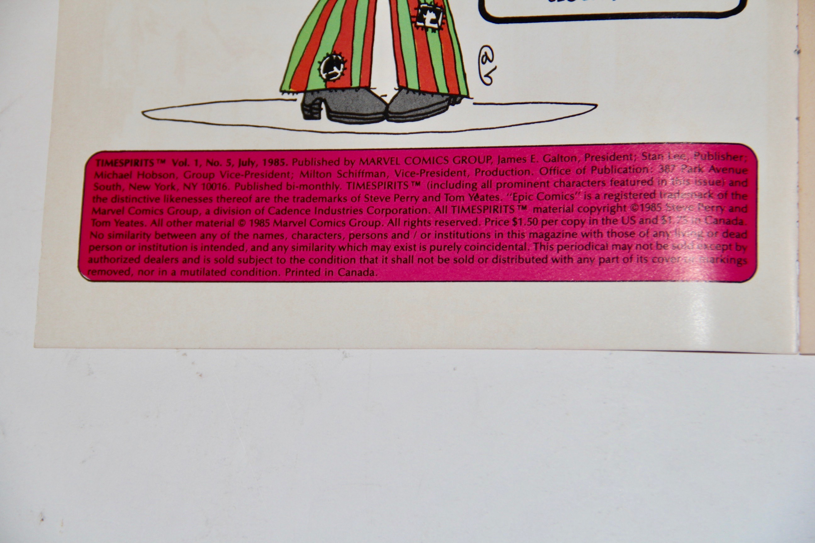 Epic Comics "Timespirits" Comic Books