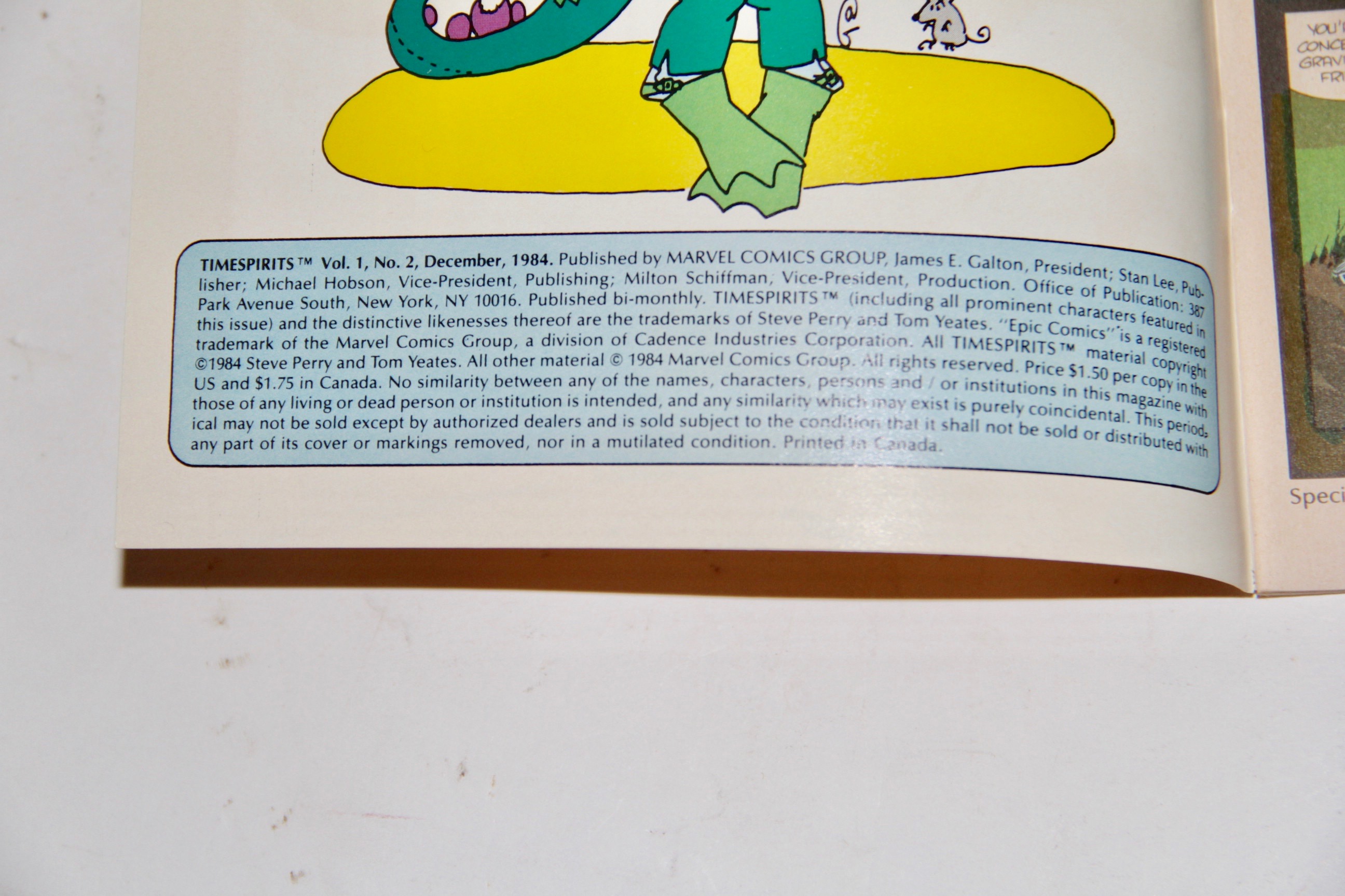 Epic Comics "Timespirits" Comic Books