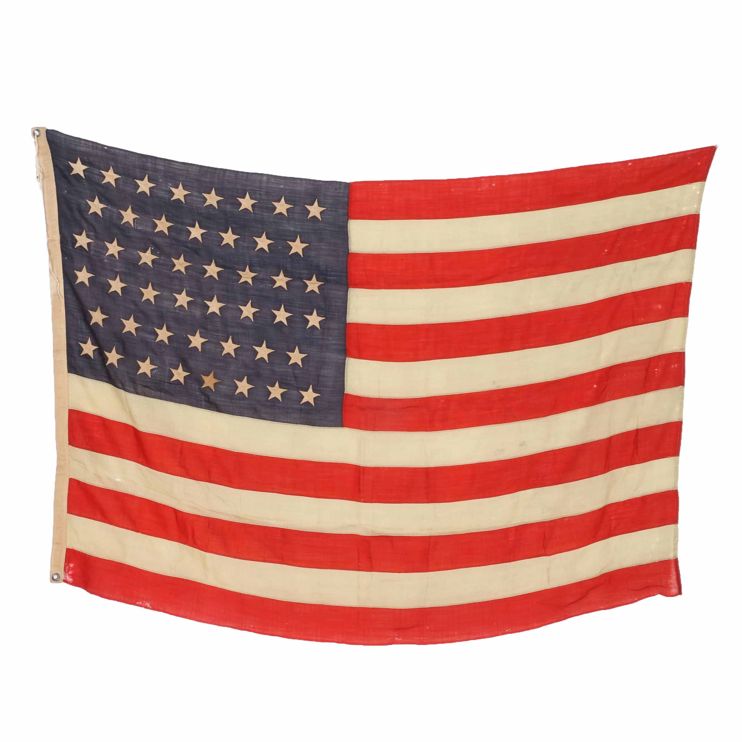 Circa 1908-1912 Antique 46 Star American Flag