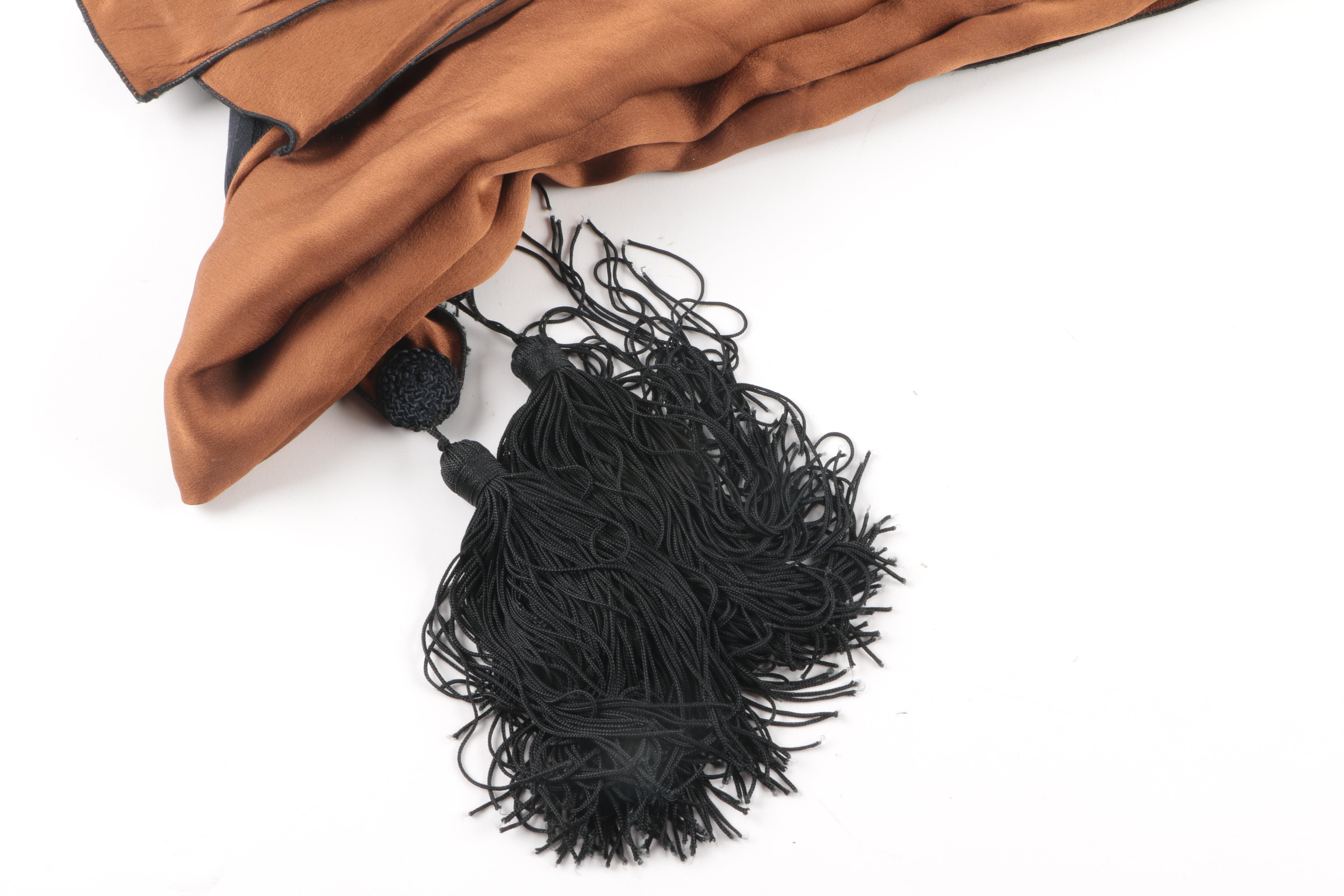 Joanna Rossman Leopard Print Scarf and Black Tasseled Scarf