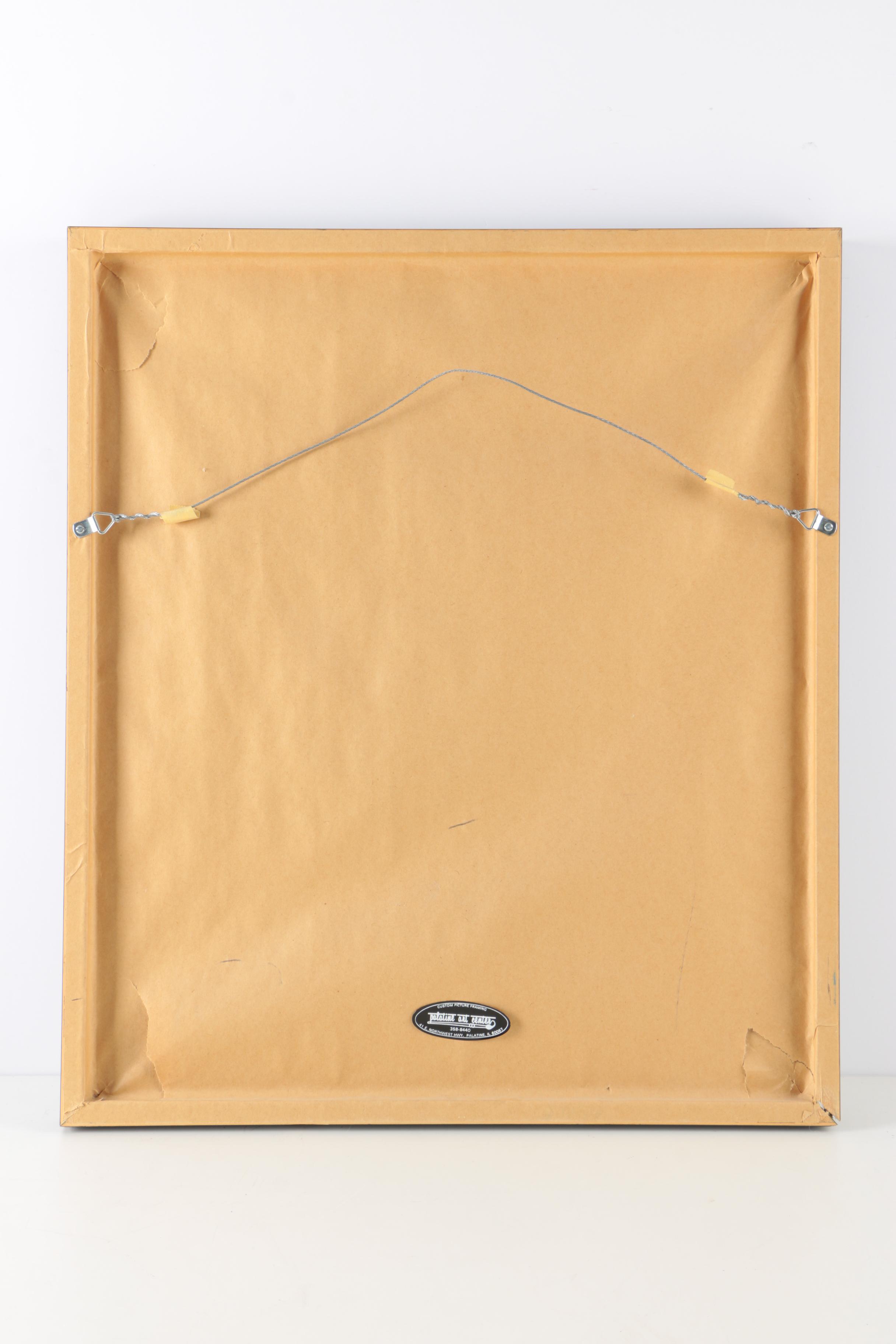 Ronald Fritkin Ink Sketch of a Man With a Phonograph