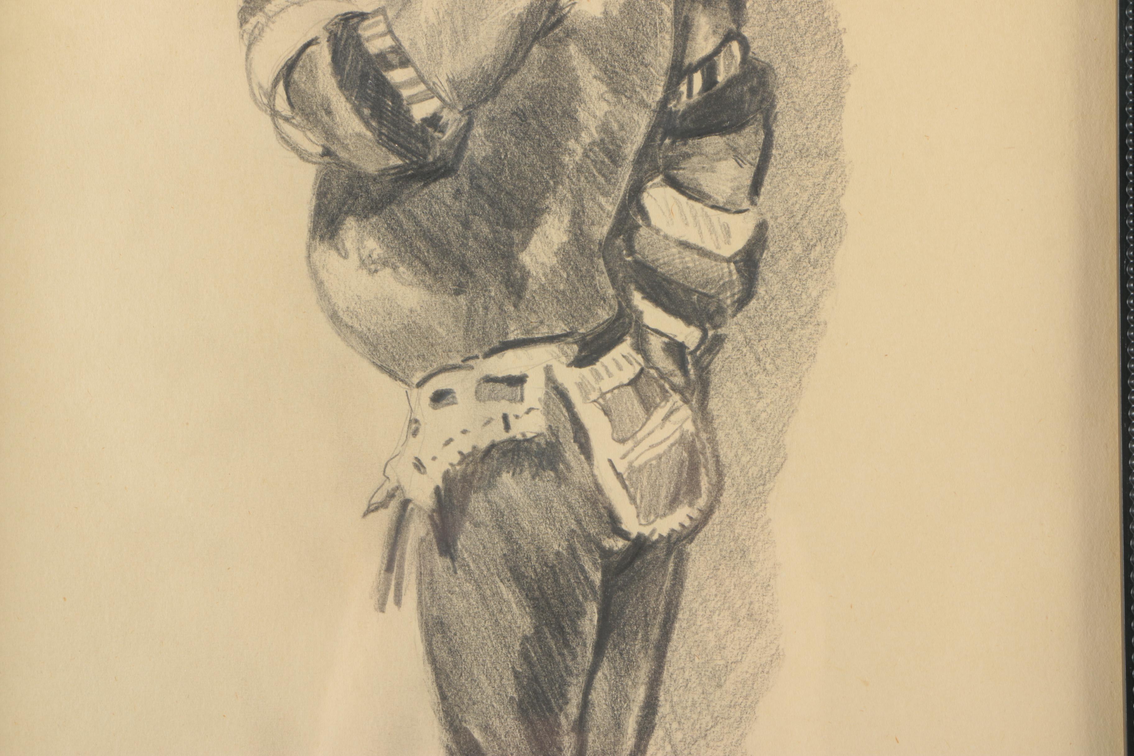 Ronald Fritkin 1960 Graphite Sketch on Paper of African Child