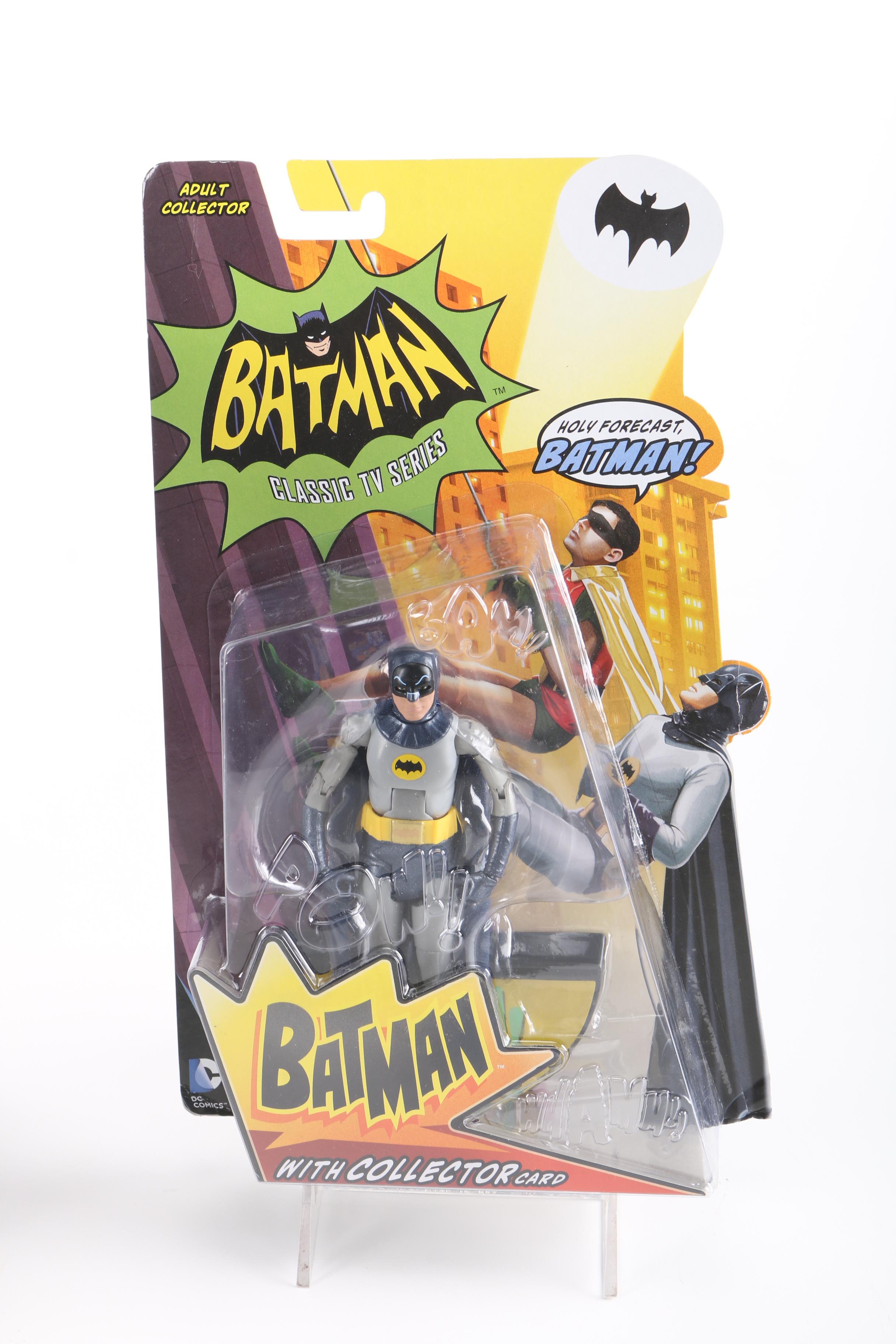 Assortment of Action Figures Including Captain America and Batman